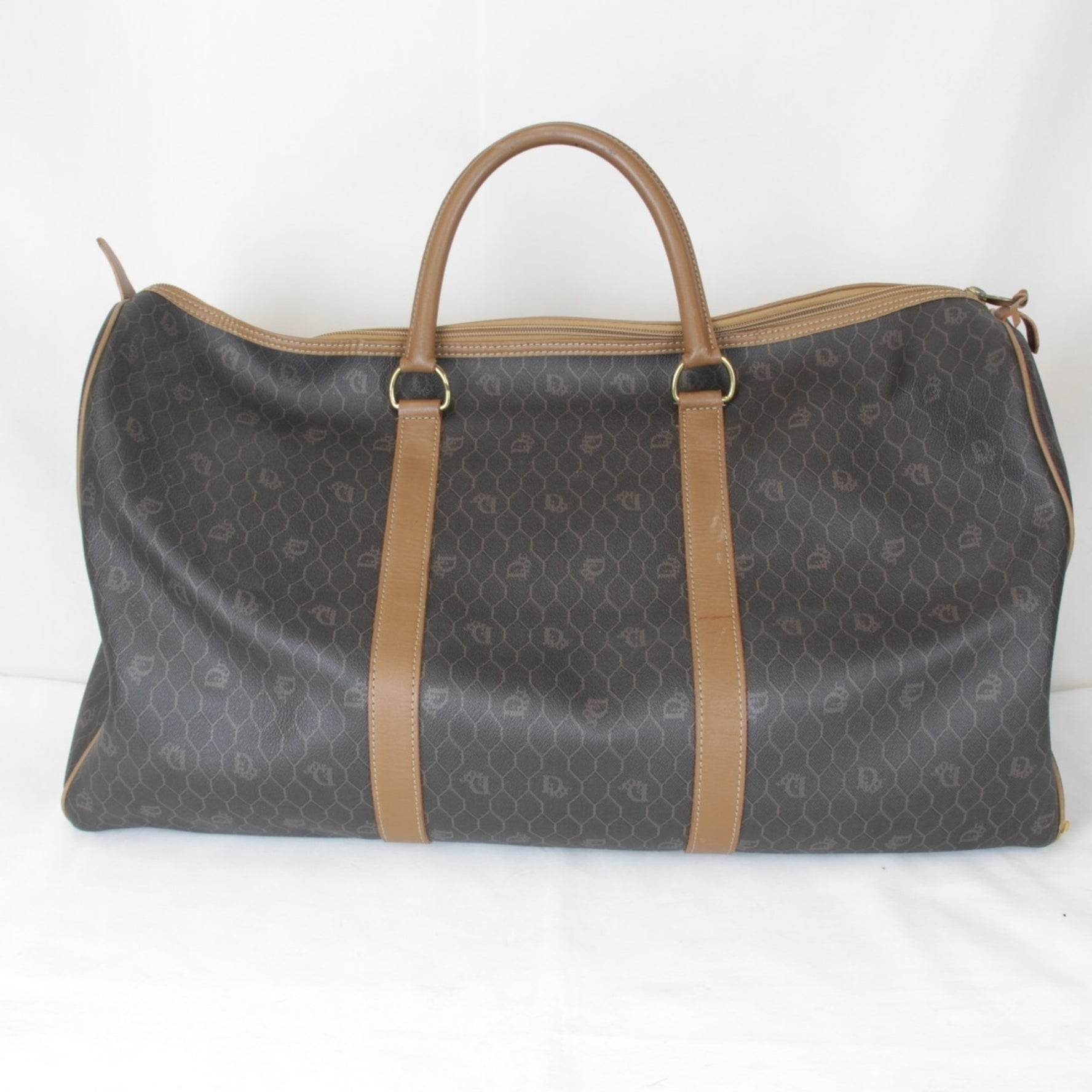 Christian Dior Honeycomb Boston Bag in Canvas/Leather