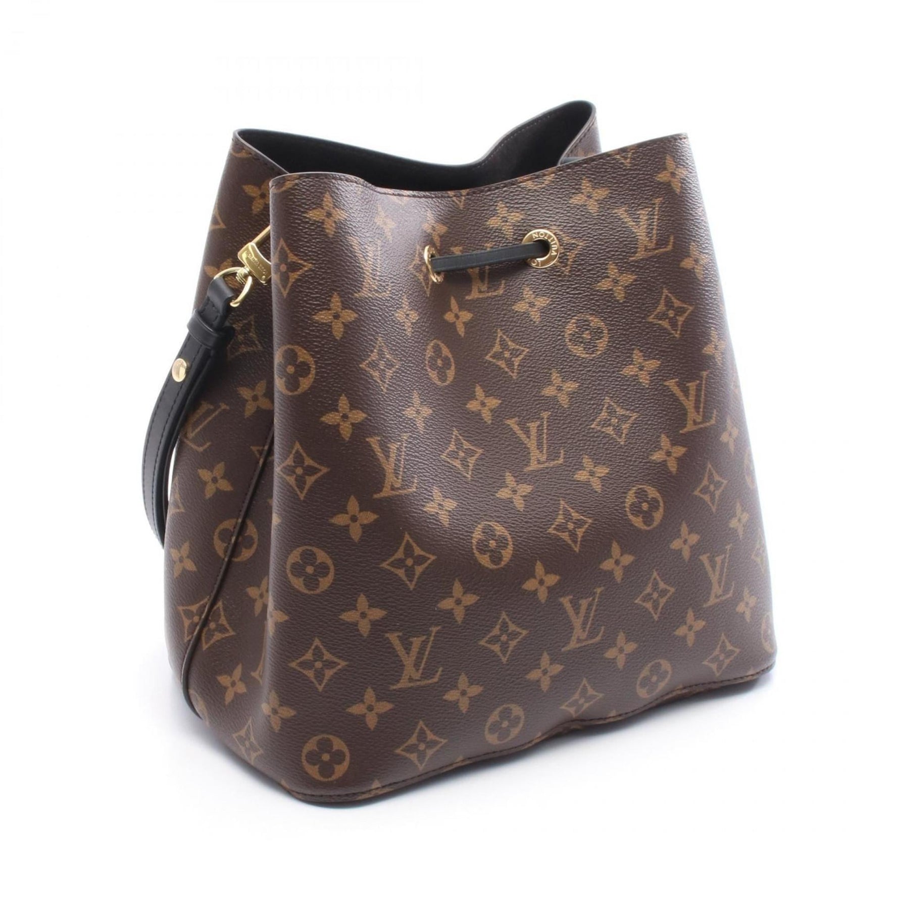 Louis Vuitton NeoNoe Monogram Noir Shoulder Bag, Coated Canvas and Leather, Brown Black