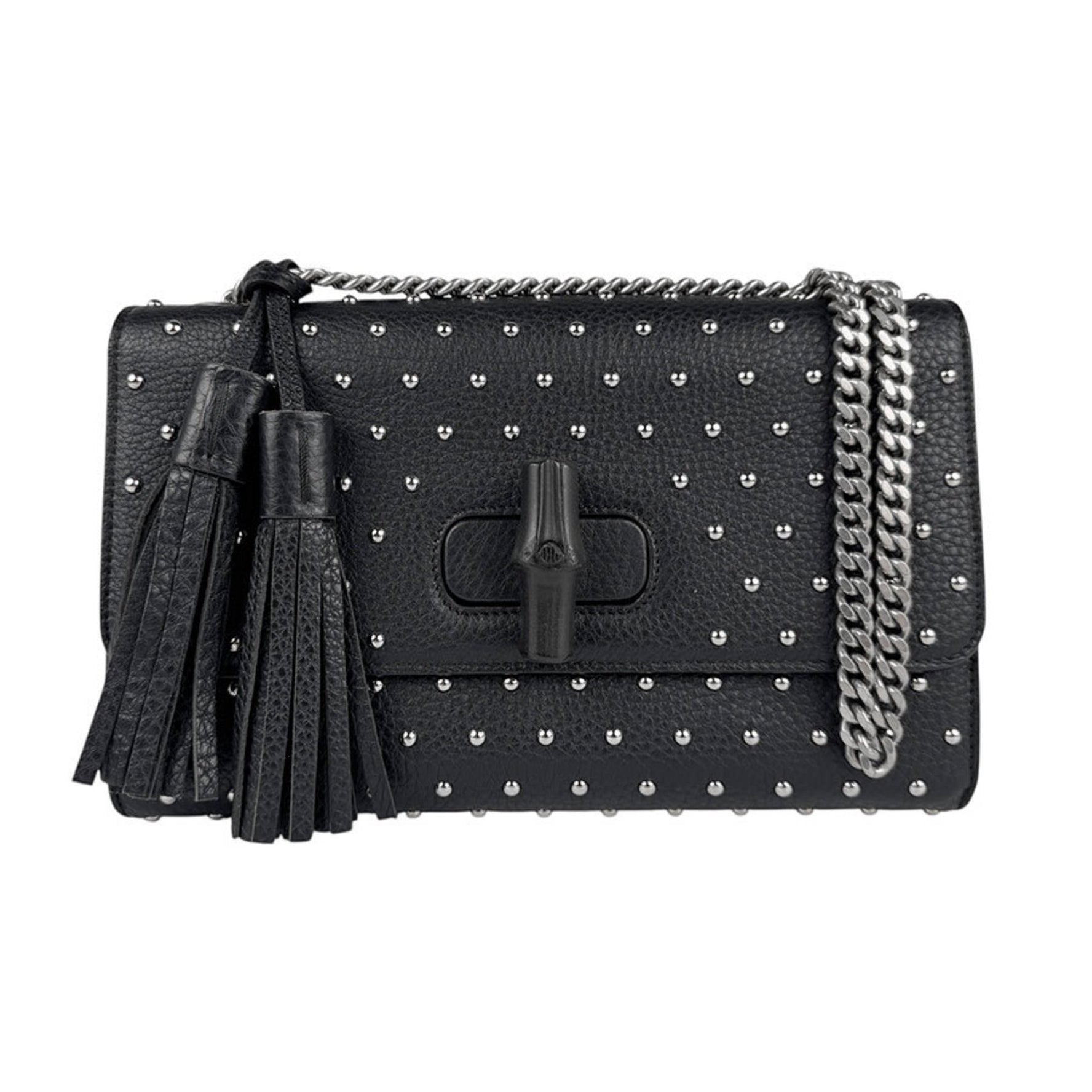 GUCCI Shoulder Bag Bamboo Leather