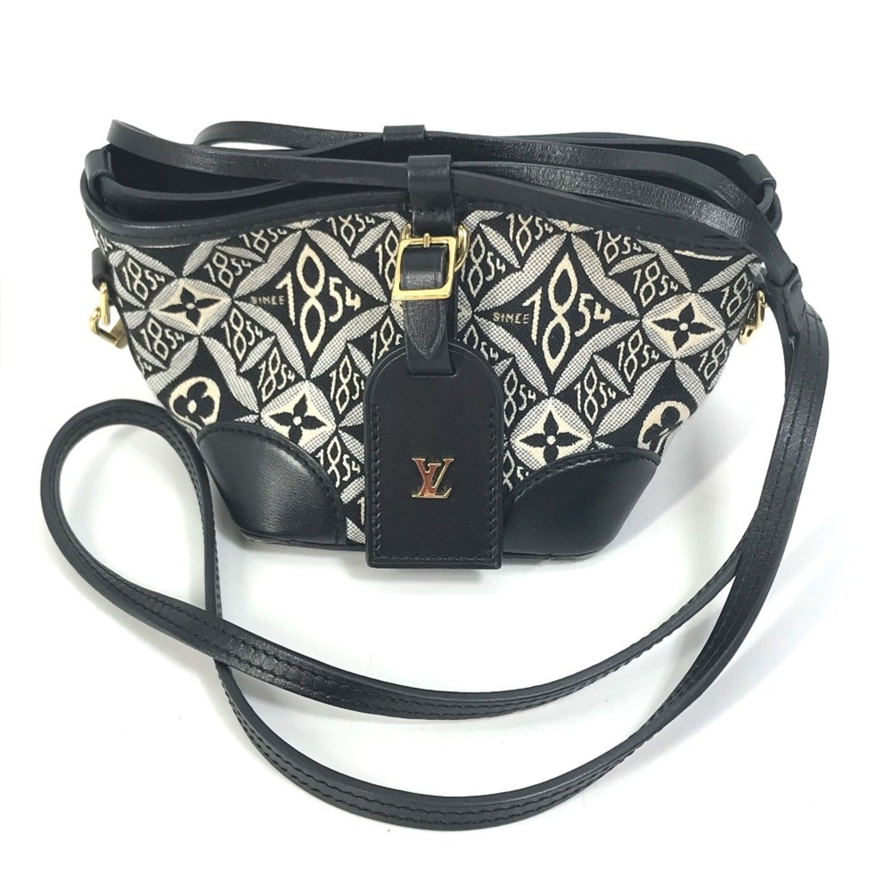 Louis Vuitton Monogram Noe Purse Drawstring Pochette Shoulder Bag Jacquard Noir Black