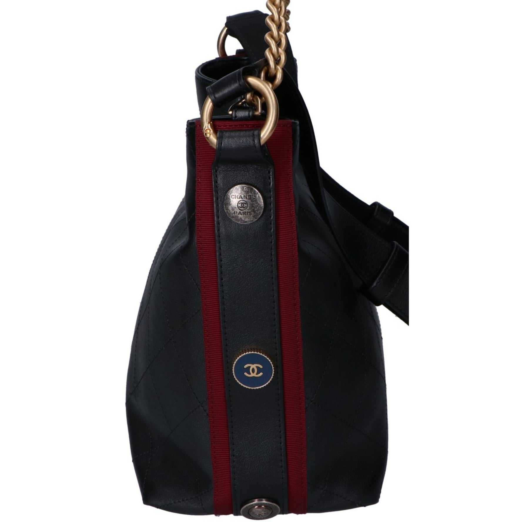 CHANEL 26 series Coco Button Quilted Hobo Shoulder Bag GD Hardware