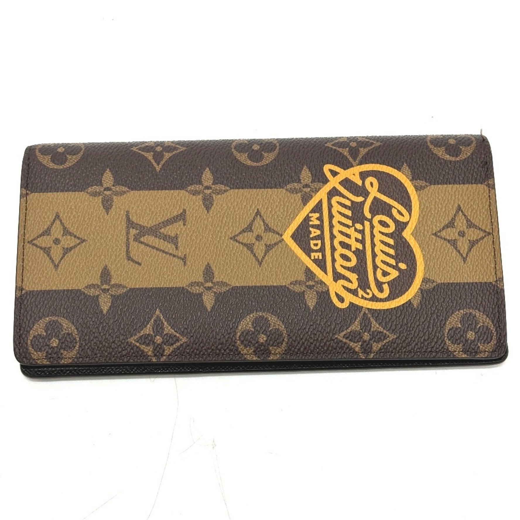 LOUIS VUITTON M81008 Monogram NIGO Collaboration Portefeuille Brazza Long Wallet Bi-fold Canvas Men's Brown