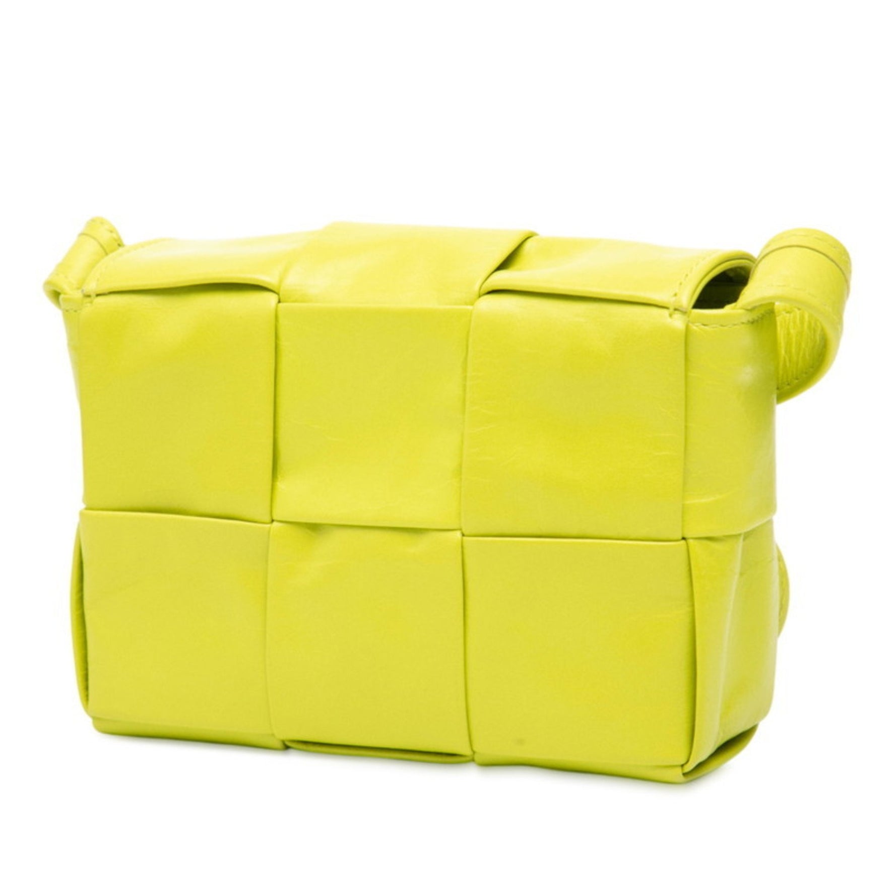 Bottega Veneta Maxi Intrecciato Cassette Shoulder Bag in Light Green Leather