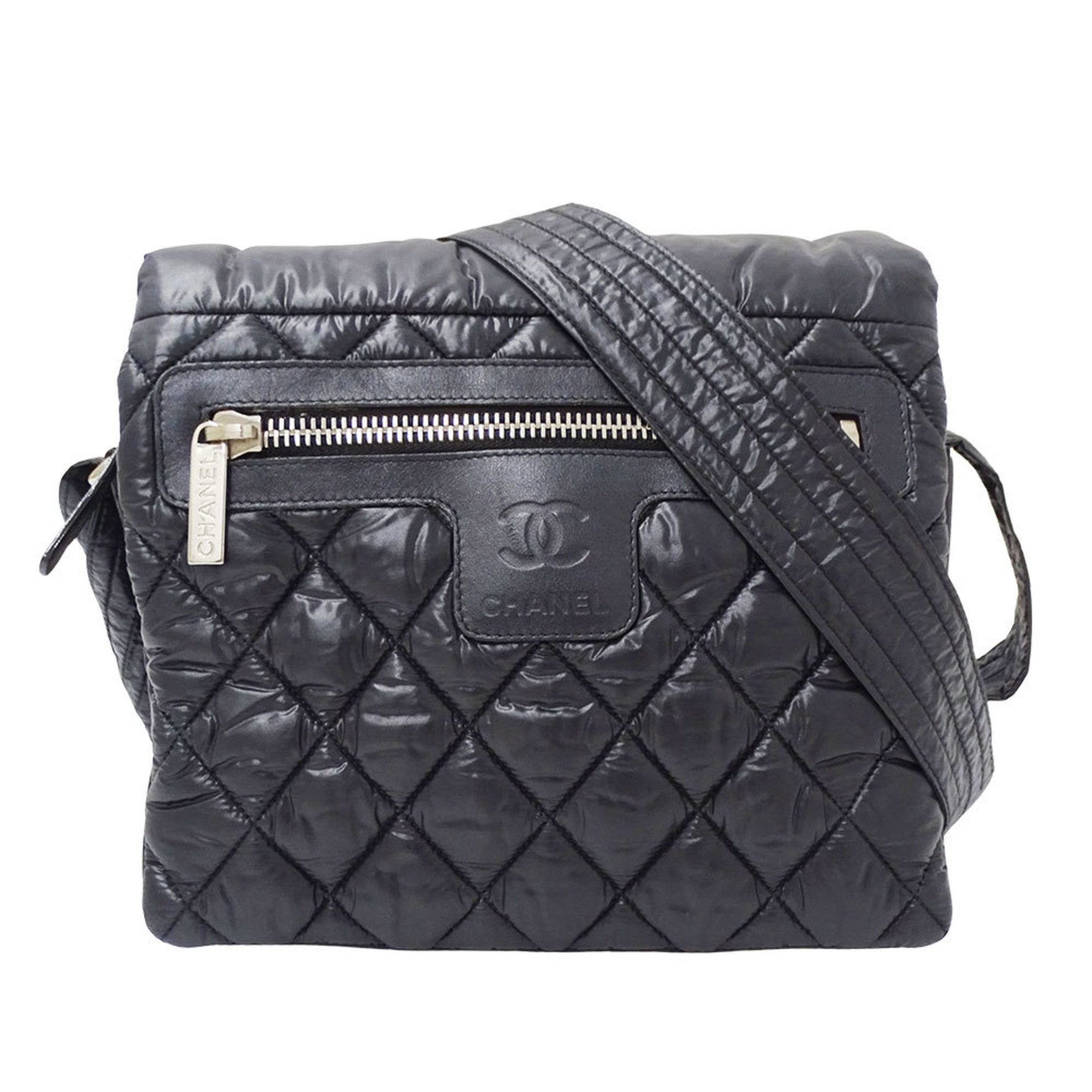 Chanel Coco Cocoon Shoulder Bag in Nylon with Silver Hardware, Quilted Design