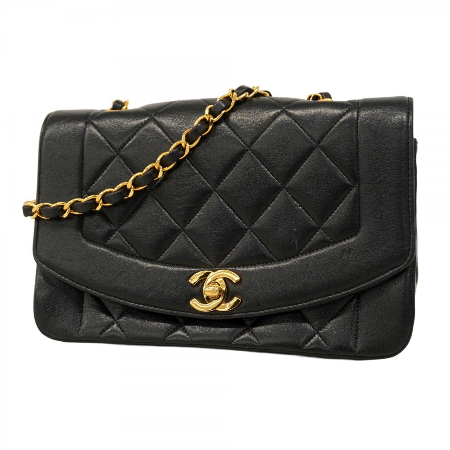 Chanel Diana Matelasse Chain Shoulder Bag in Lambskin