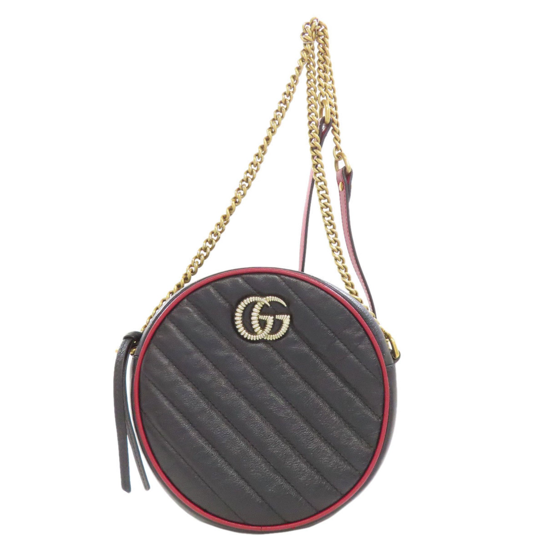 Gucci Round Chain Shoulder Bag Leather