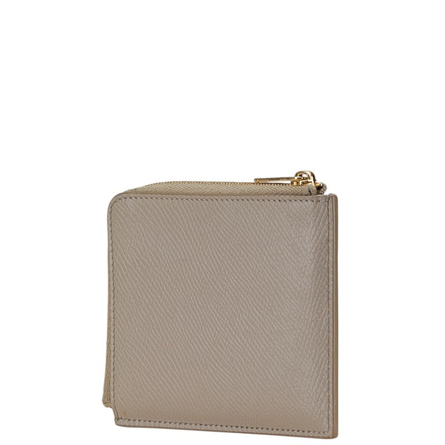 Celine L-shaped coin case, card compact wallet, grey leather