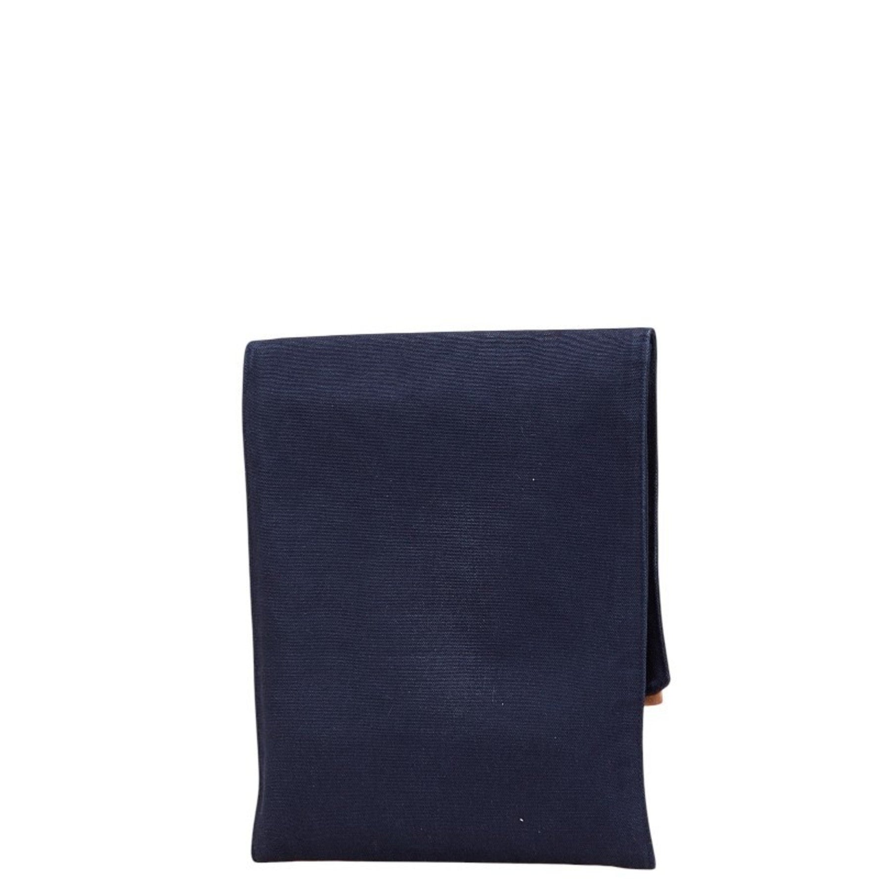 Hermes Hermès Bolide Travel Pouch, Dark Navy and Brown Cotton