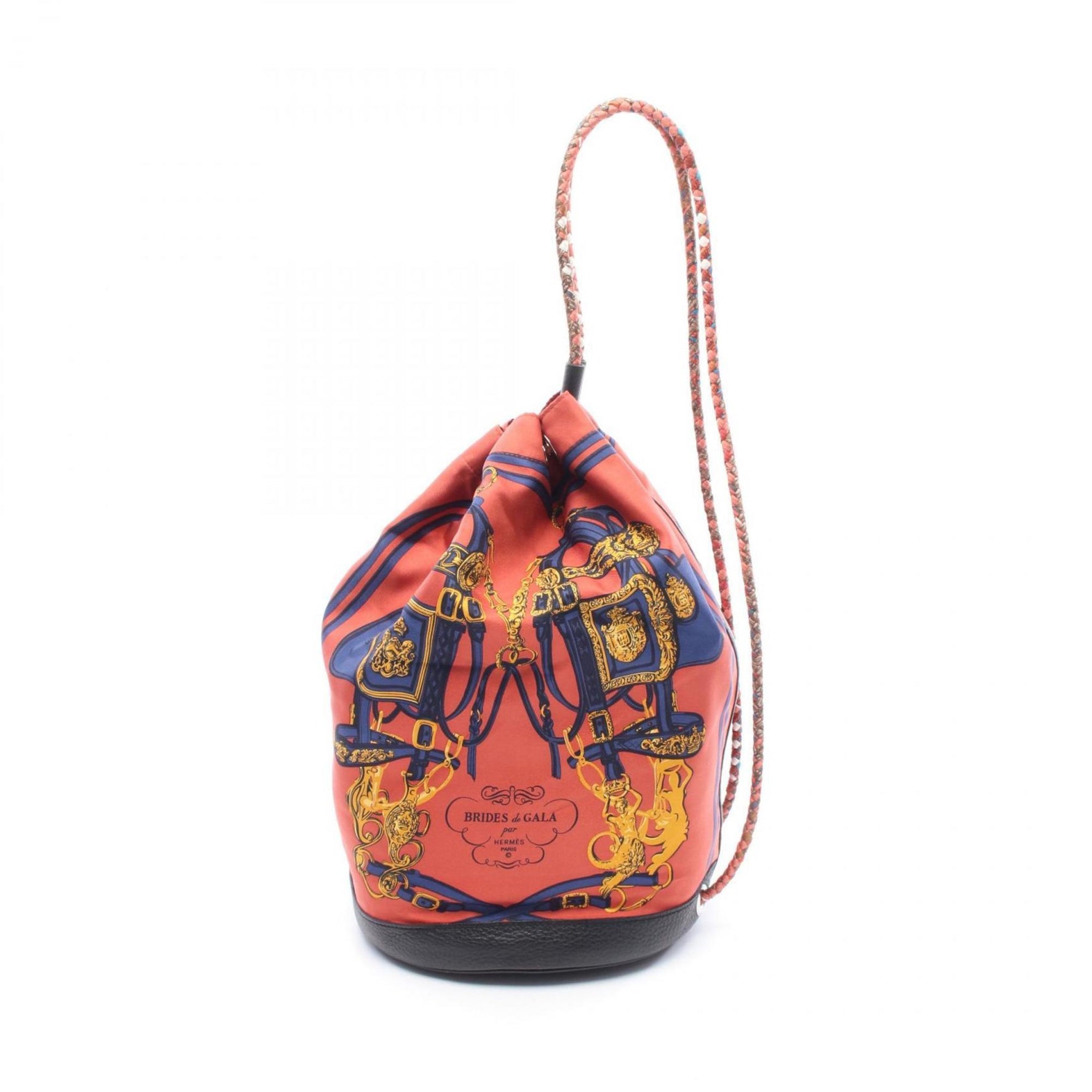 Hermes Hermès Soi Cours 22 Brides de Gala Shoulder Bag, Silk, Leather, Bordeaux, Navy, Multicolor