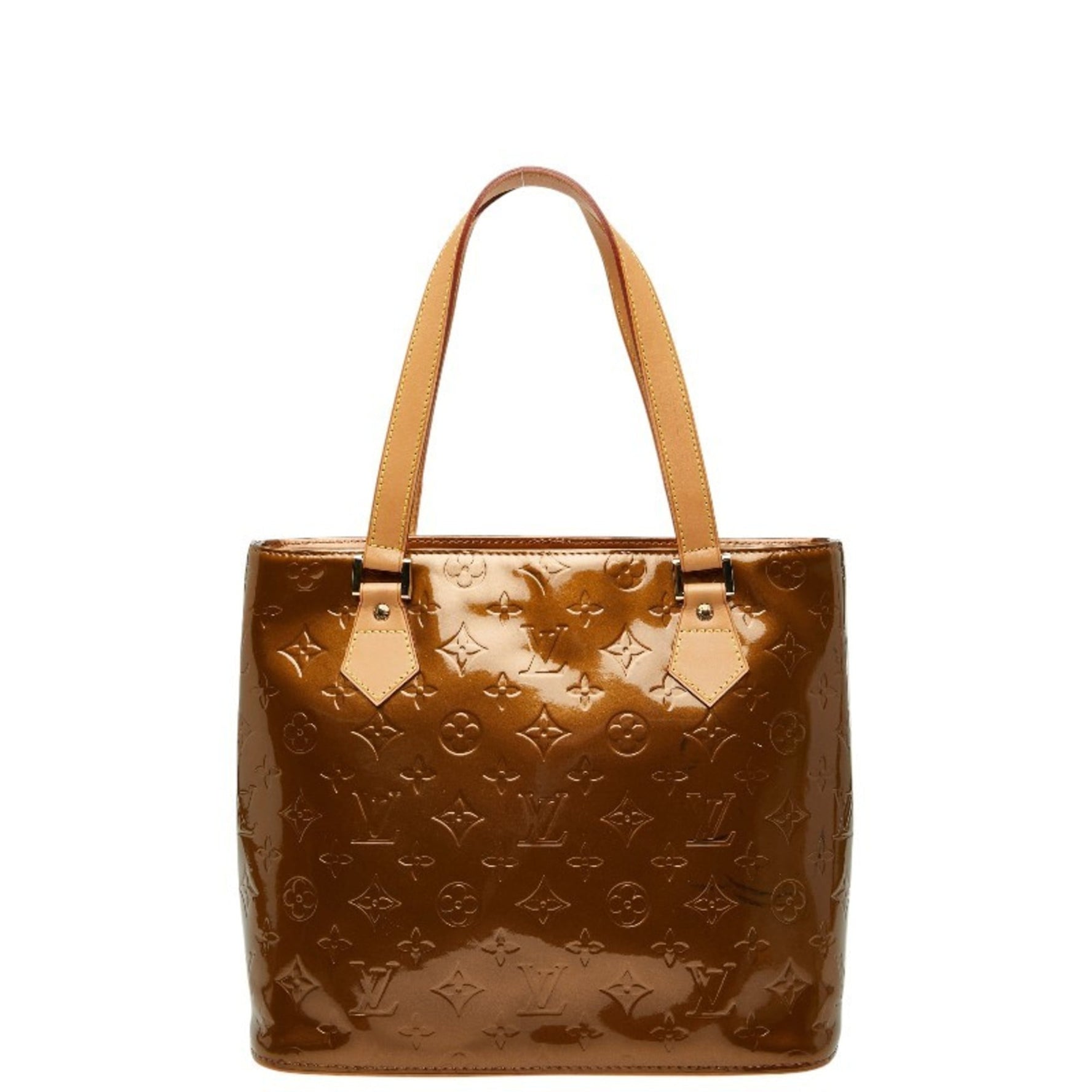 Louis Vuitton Monogram Vernis Houston Handbag Tote Bag Bronze Brown Patent Leather LOUIS VUITTON