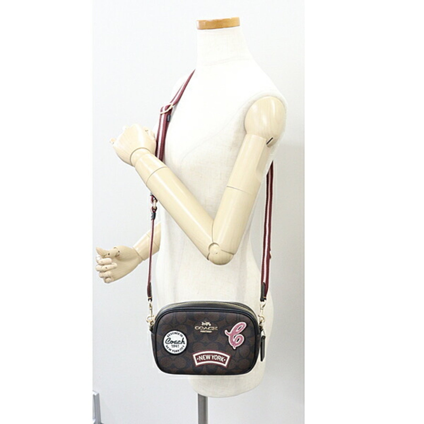 Coach Mini Jamie Camera Bag Signature Canvas Patch Outlet Unused