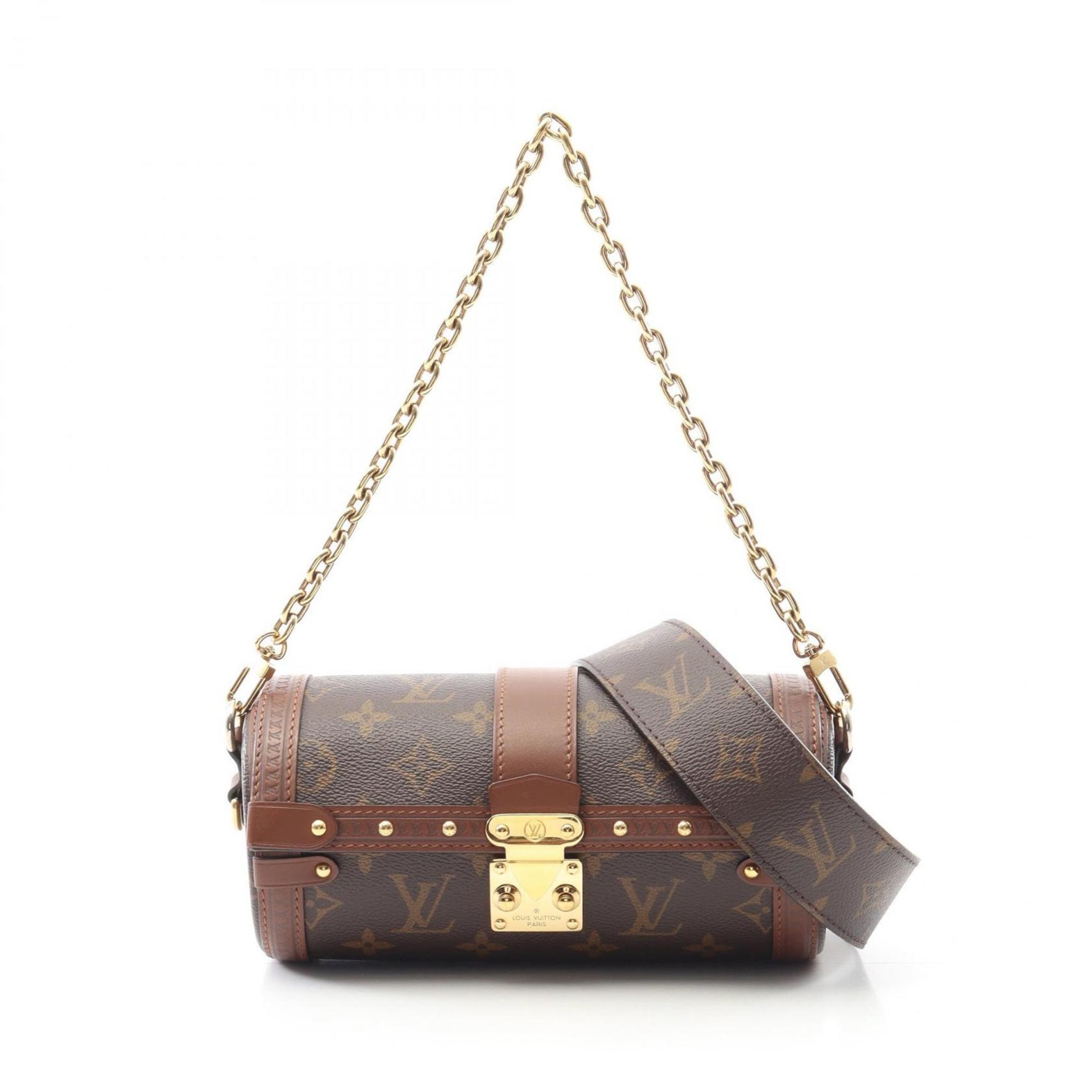 Louis Vuitton Papillon Trunk Shoulder Bag in Coated Canvas and Leather with Monogram Design