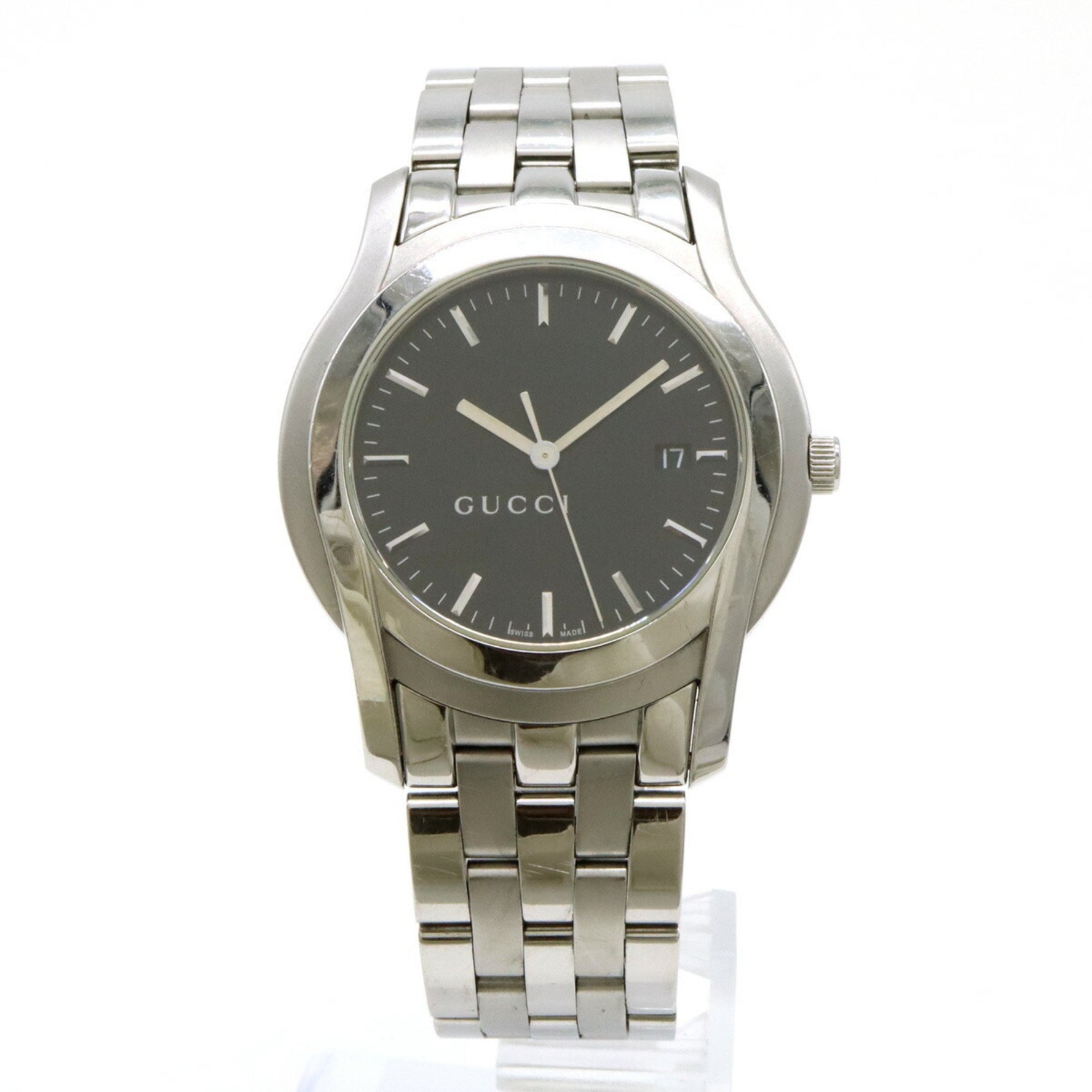 GUCCI G-Class Black Dial Date Men's SS Quartz Watch 5500XL