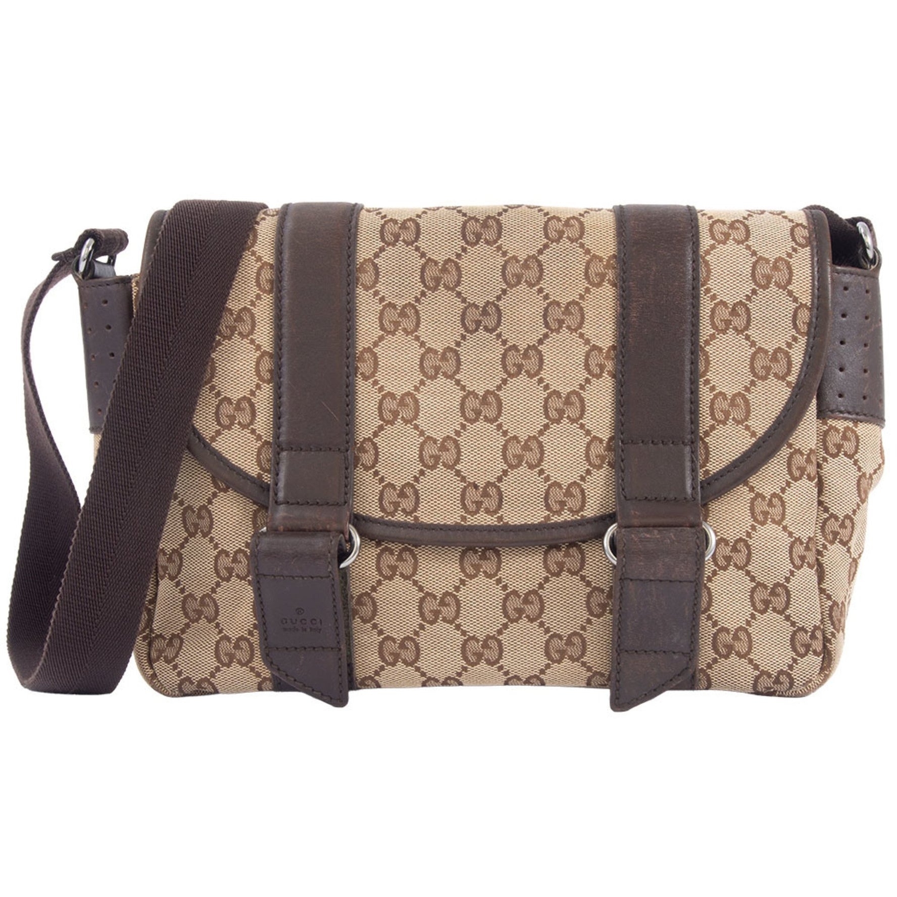 Gucci GG Canvas Shoulder Bag | Leather Beige Brown