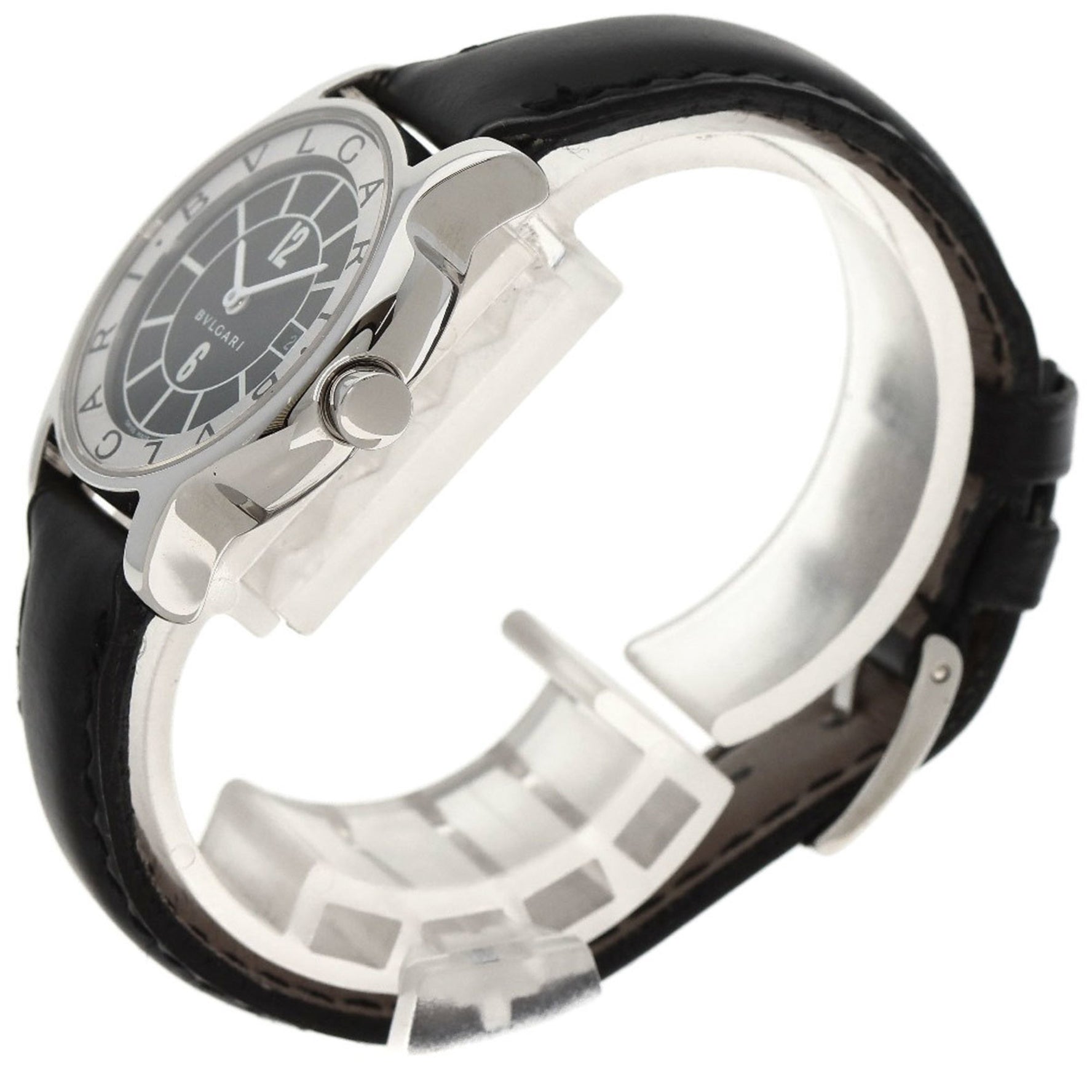 BVLGARI Solotempo Watch Stainless Steel Leather