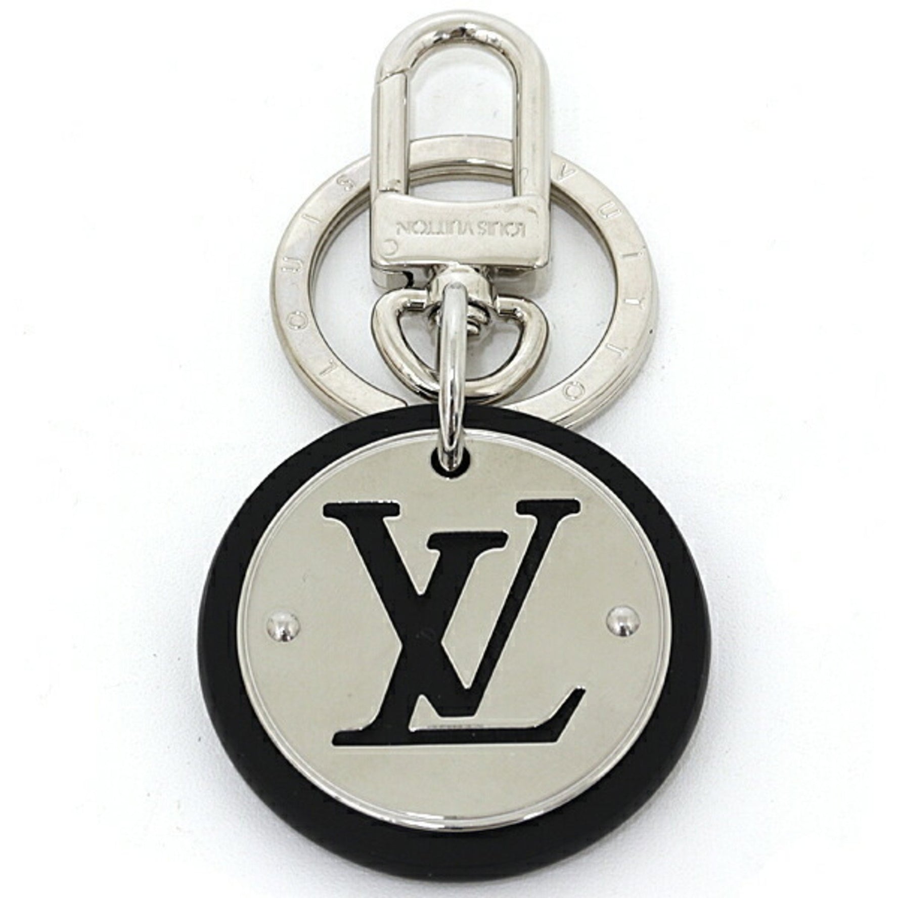 Louis Vuitton Keychain/LV Circle Keyring Bag Charm Silver Black