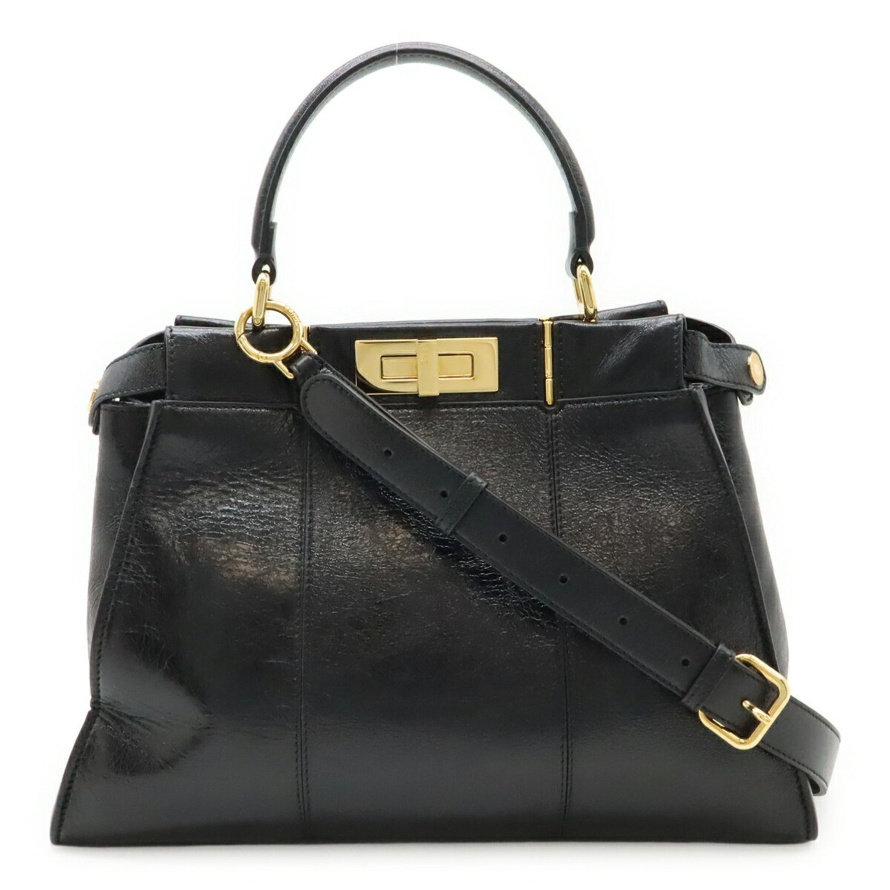 FENDI Peekaboo Regular Handbag/Shoulder Bag in Leather