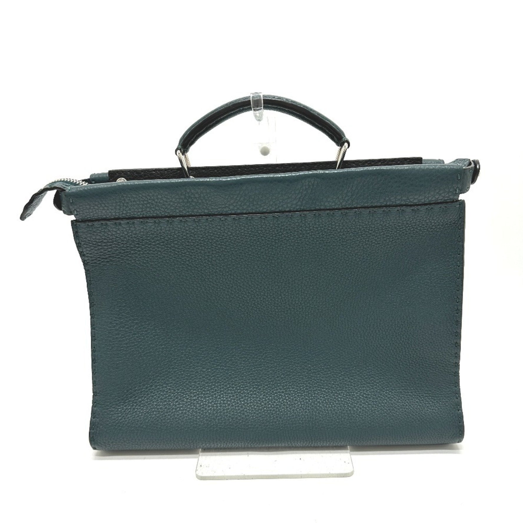 FENDI Selleria Monster Iconic Peekaboo Fit Business Bag, Leather, Blue