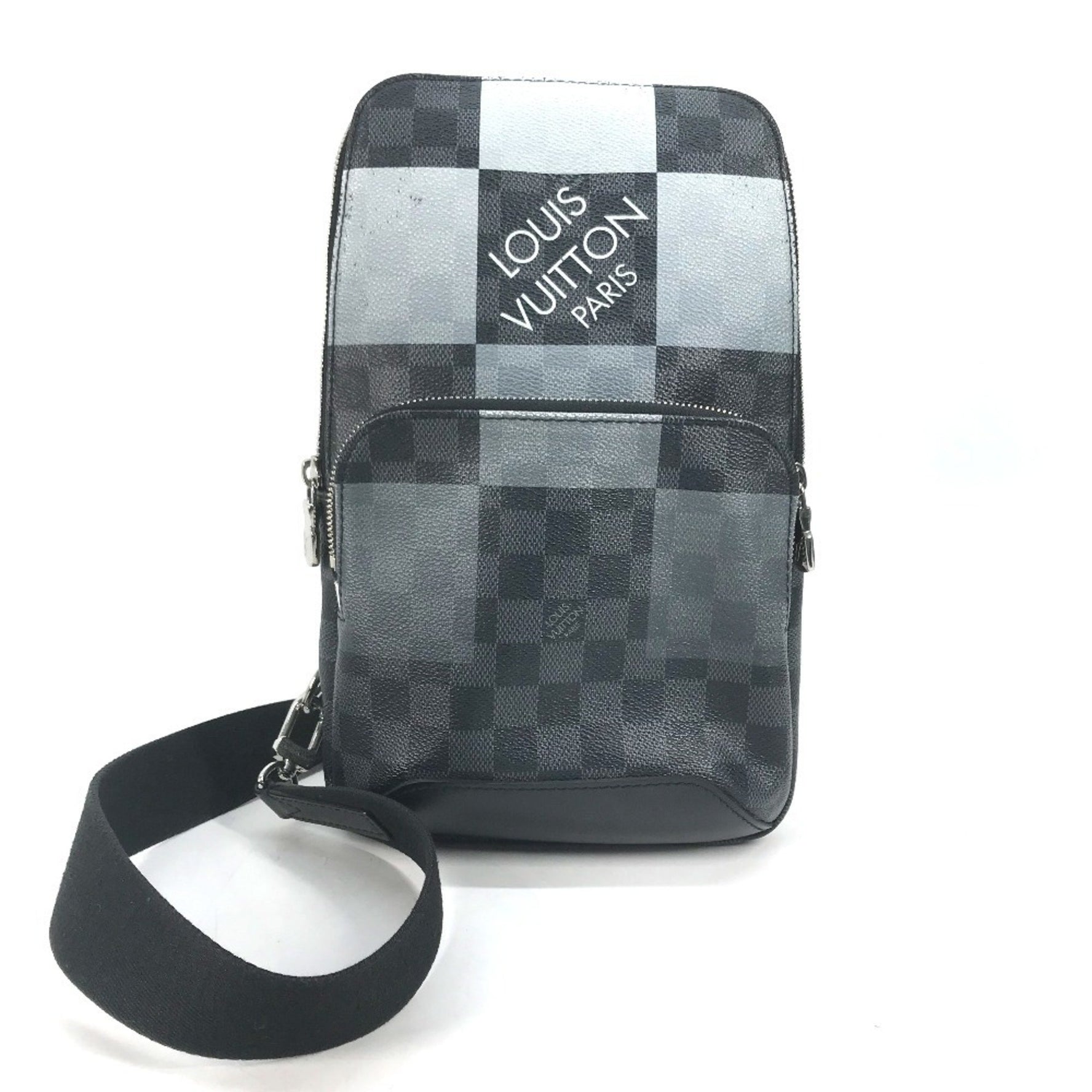LOUIS VUITTON N40403 Damier Graphite Giant Avenue Slingback Crossbody Shoulder Bag Canvas Men's Black