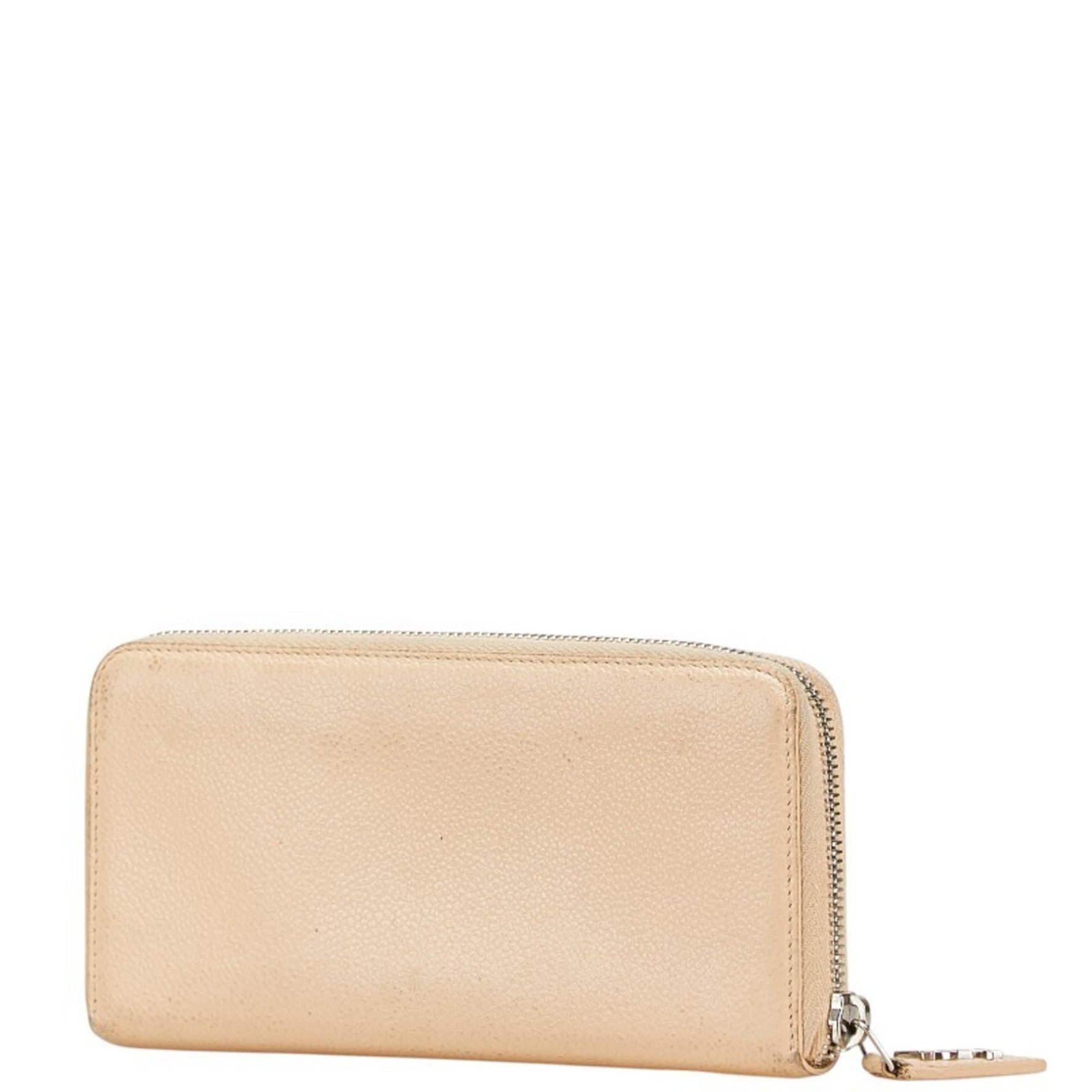 Saint Laurent round zipper long wallet in leather .