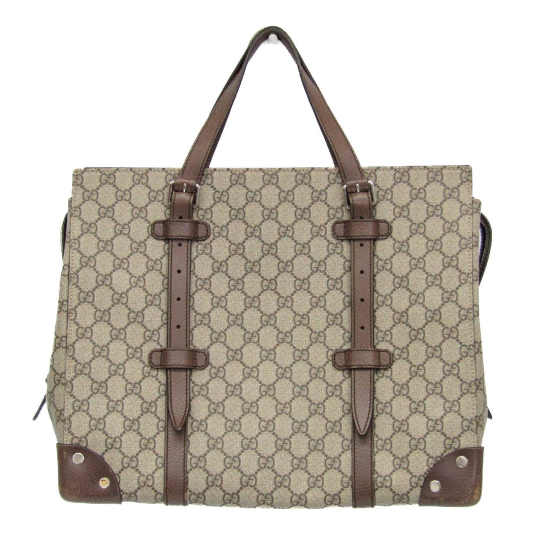 Gucci Men,Women GG Supreme Tote Bag Beige,Brown