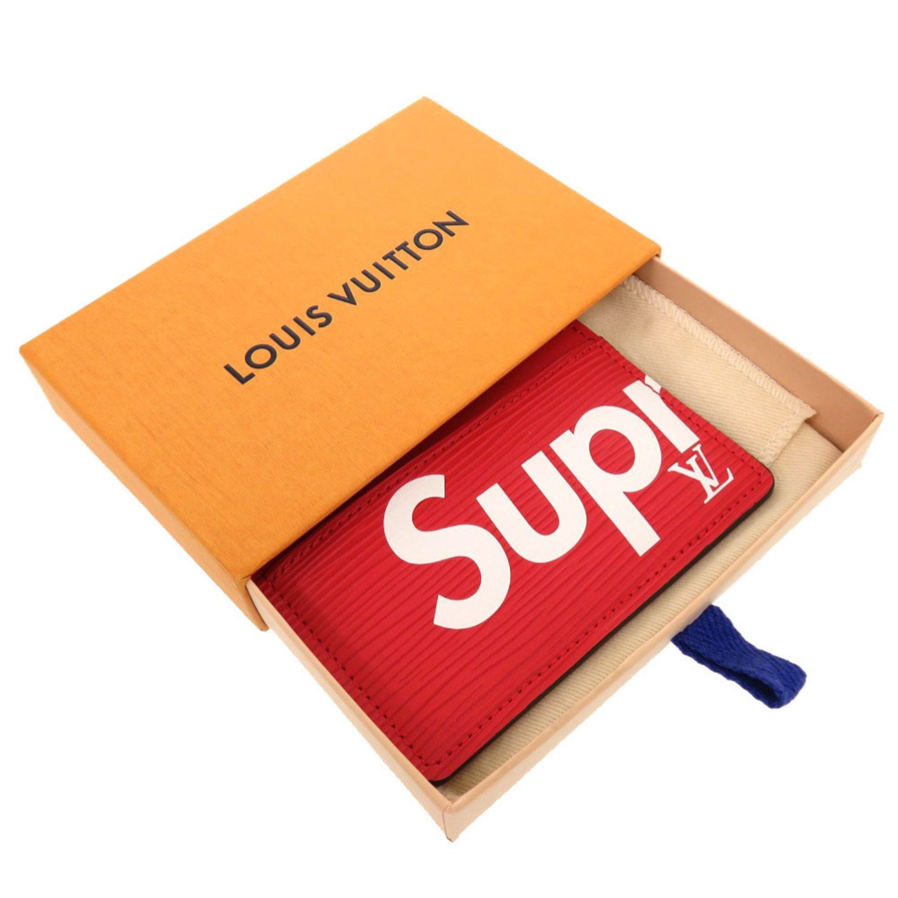 Unused Louis Vuitton x Supreme Porte Carte Sample Epi Leather Red Card Case/Pass Case LV 0250 LOUIS VUITTON