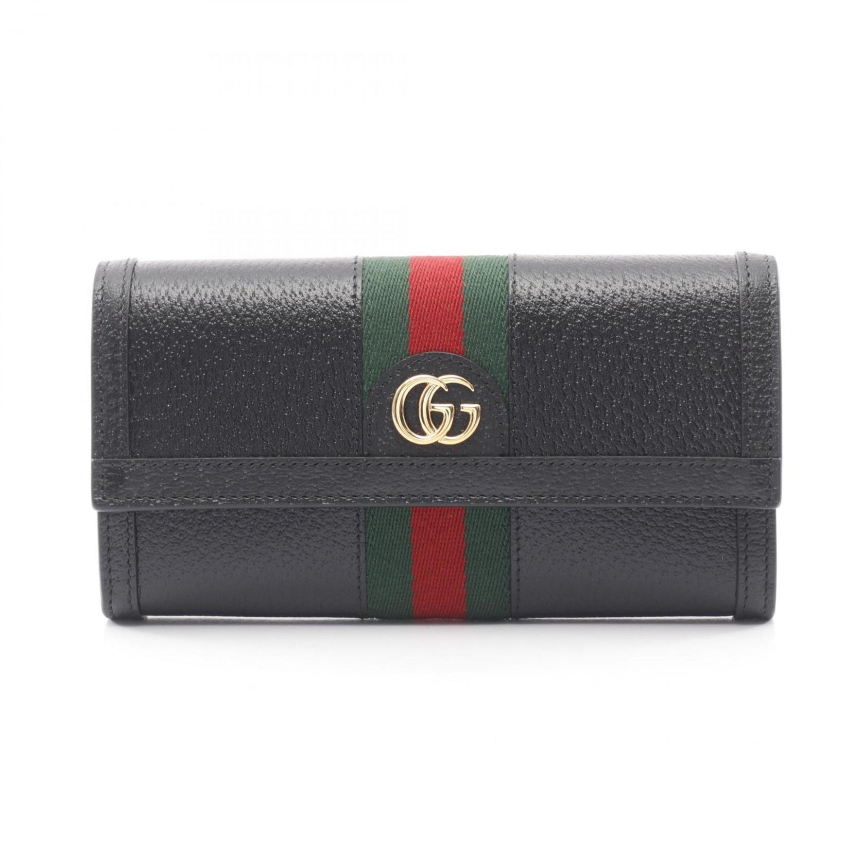 Gucci Ophidia Web Stripe Bifold Long Wallet, Leather