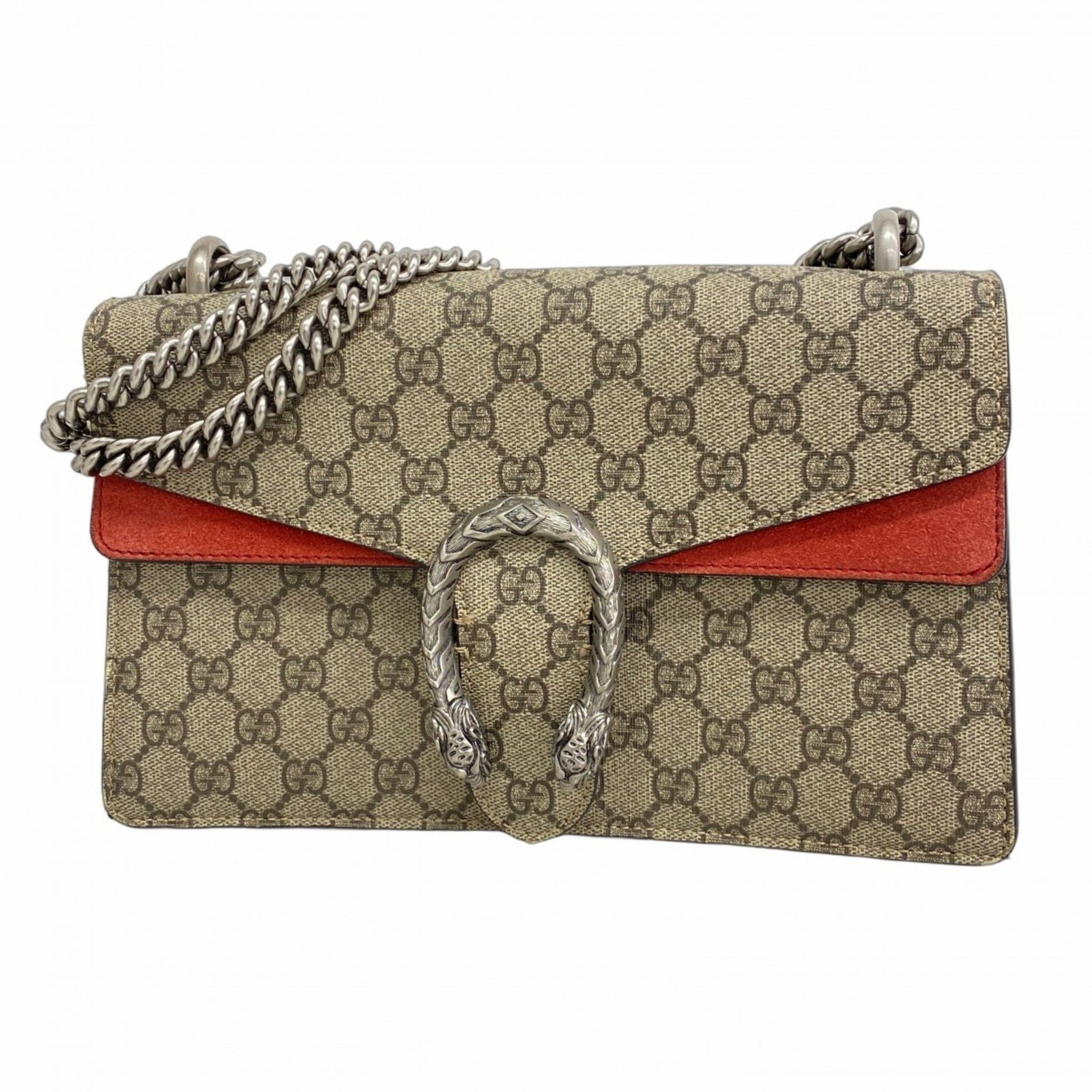 Gucci GG Supreme Dionysus Shoulder Bag Brown Red