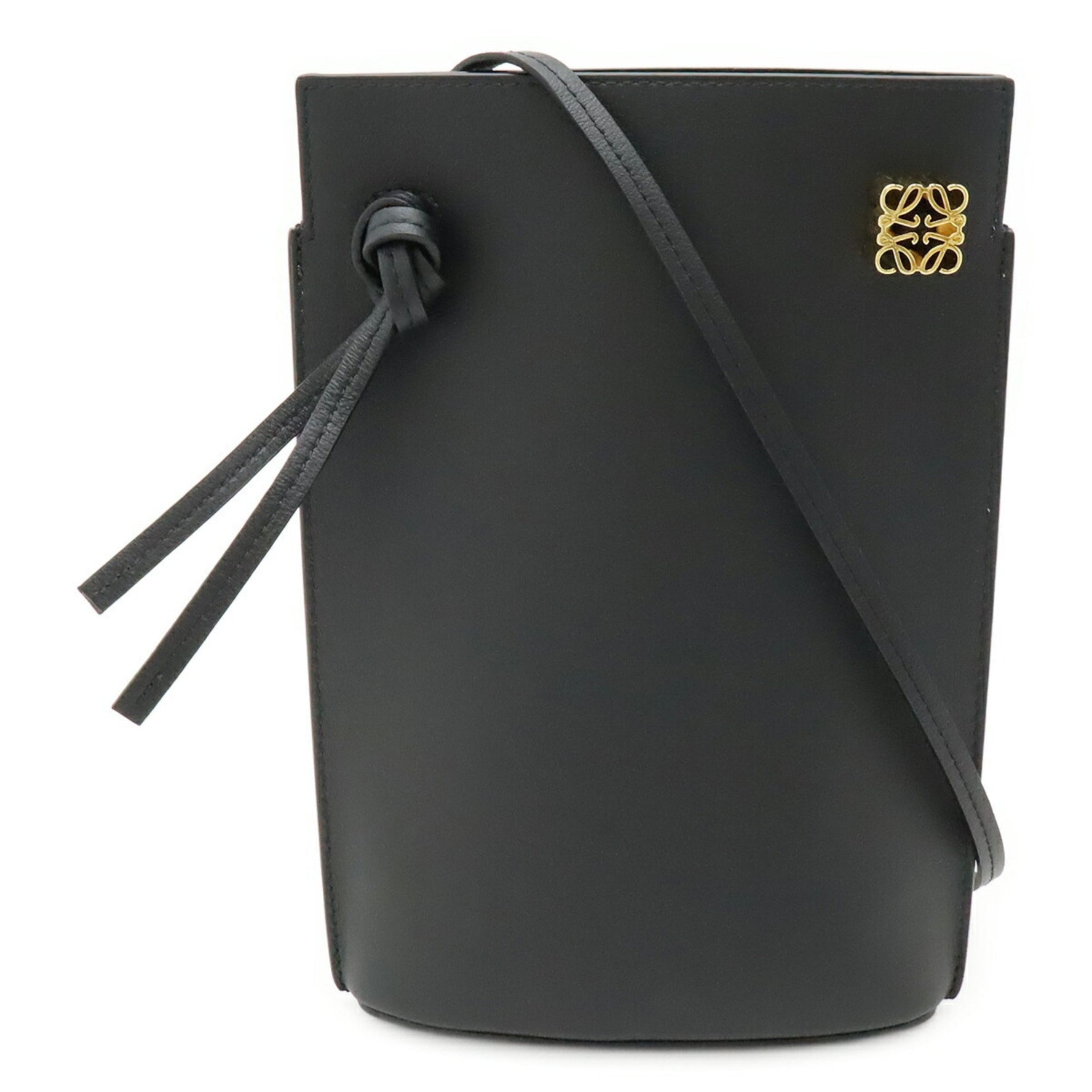 LOEWE Anagram Dice Pocket Shoulder Bag/Pouch in Classic Calfskin Leather (Black, C630R12X01)