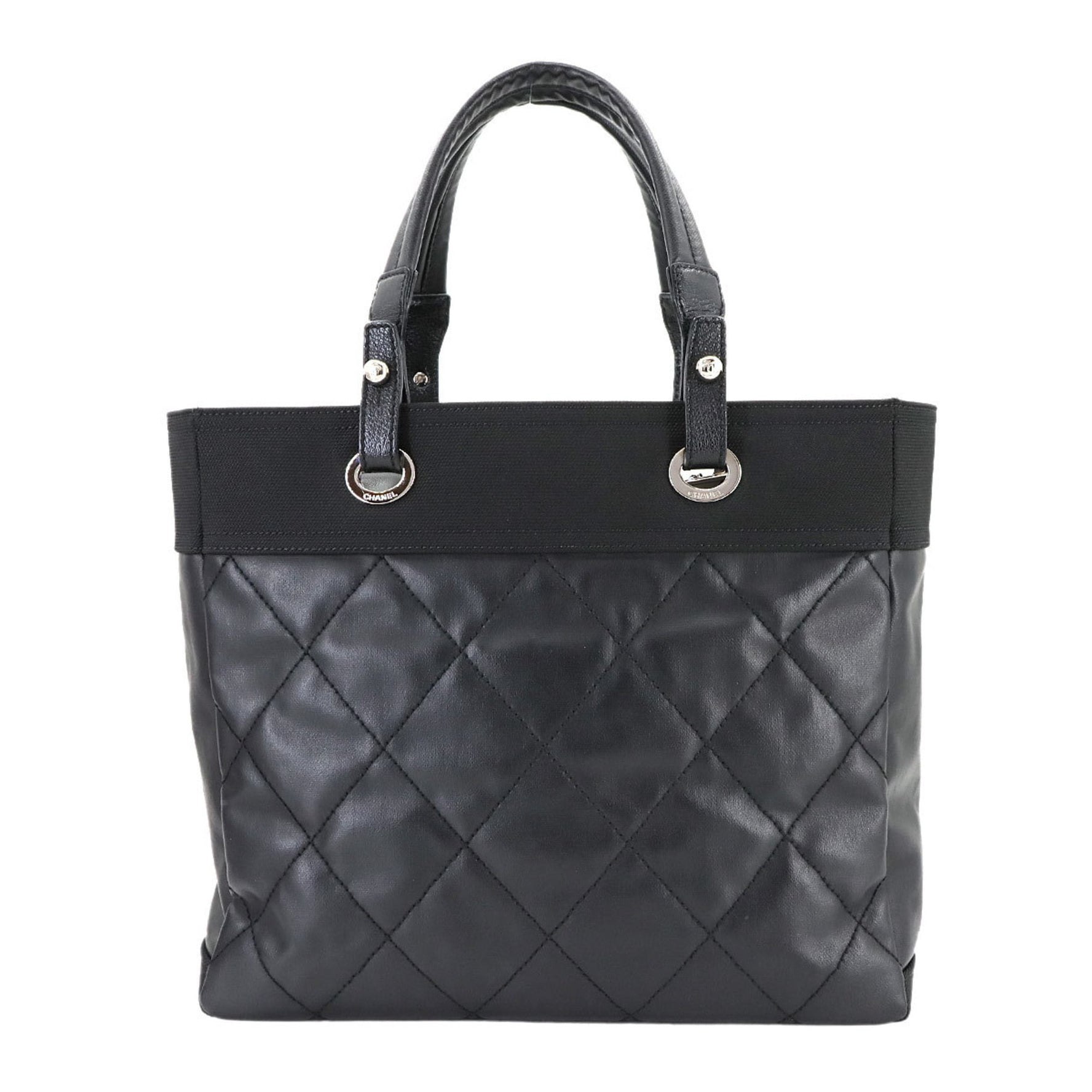 CHANEL Paris Biarritz MM Tote Bag, PVC, Nylon, Leather