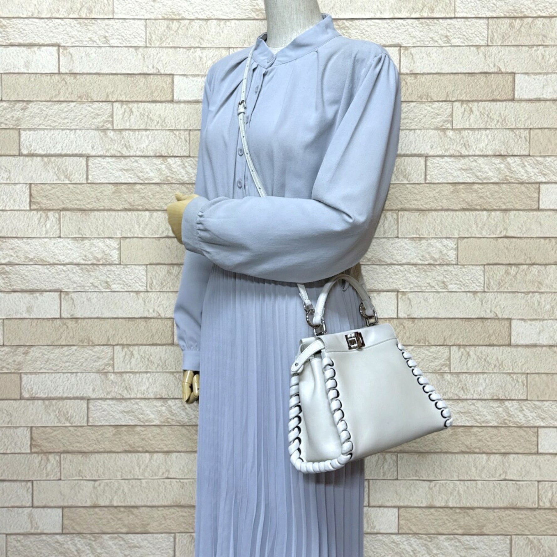 Fendi Mini Peekaboo Shoulder Bag, Leather