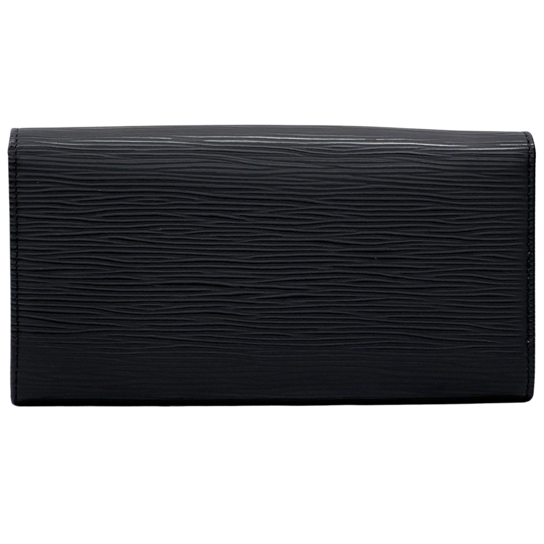 Louis Vuitton Epi Leather Wallet, Sarah Noir, Black, Simple Flap