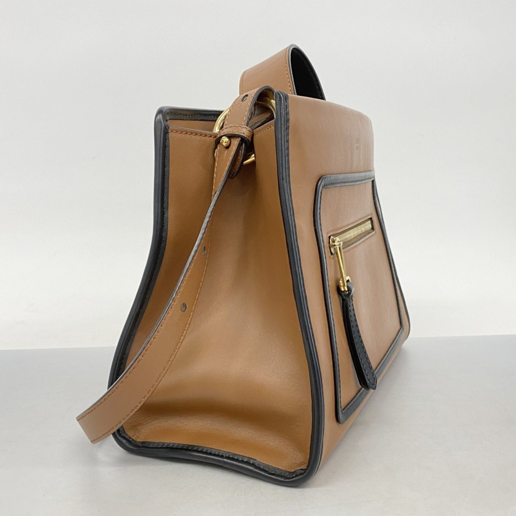 Fendi Runaway Handbag in Brown and Black Leather, Bag
