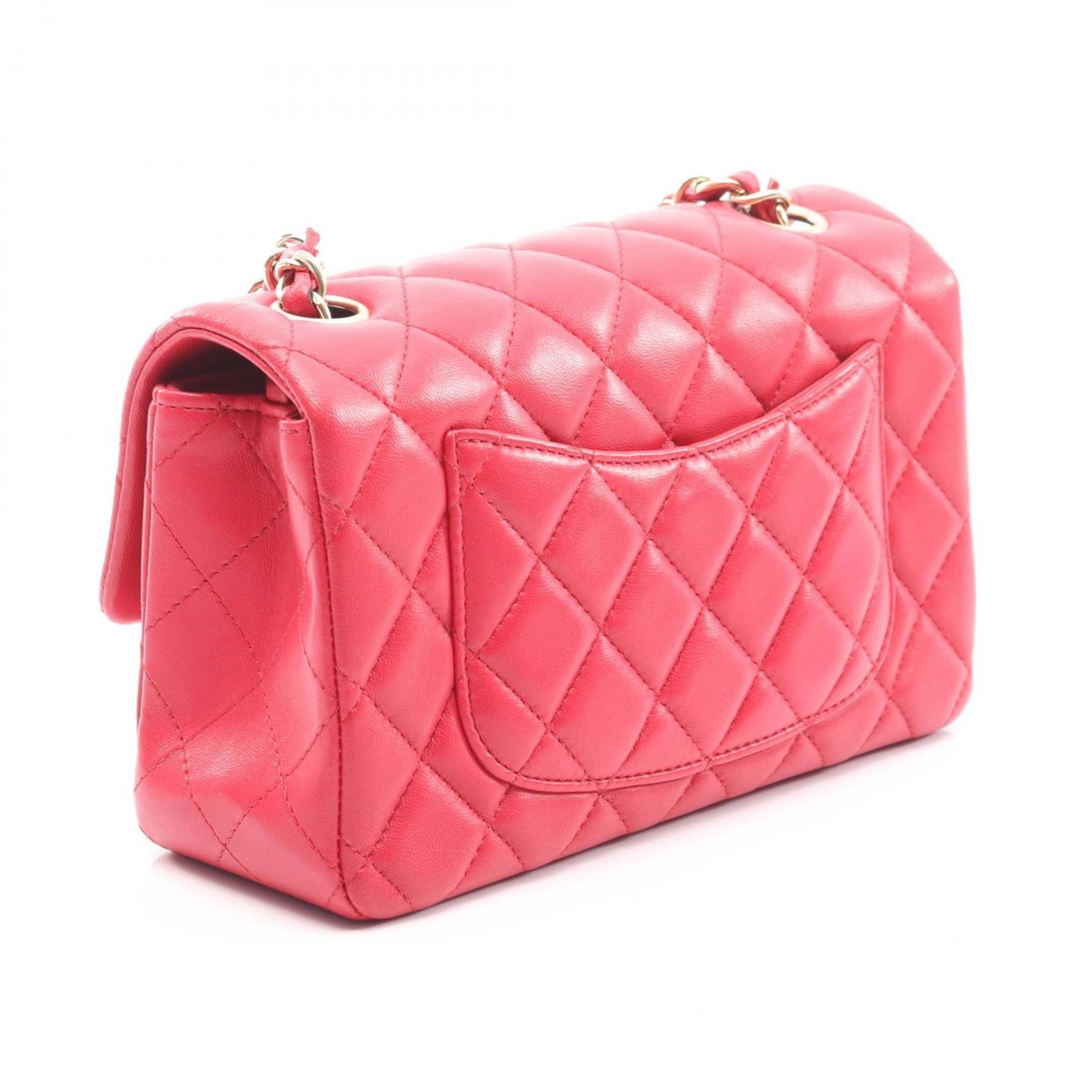 CHANEL Mini Matelasse 20 Shoulder Bag in Lambskin Leather, Red