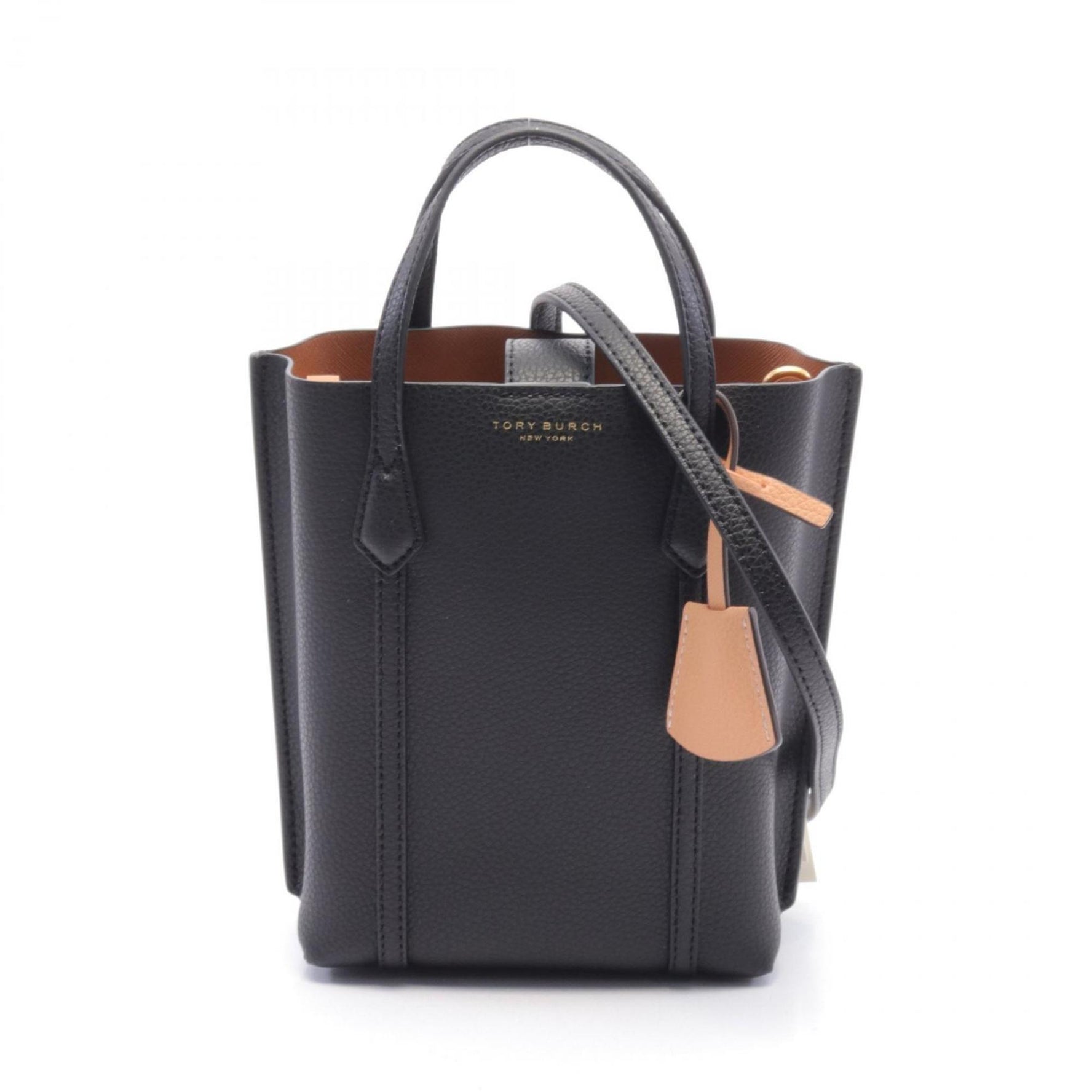 Tory Burch PERRY Tote Bag Leather Women's Black