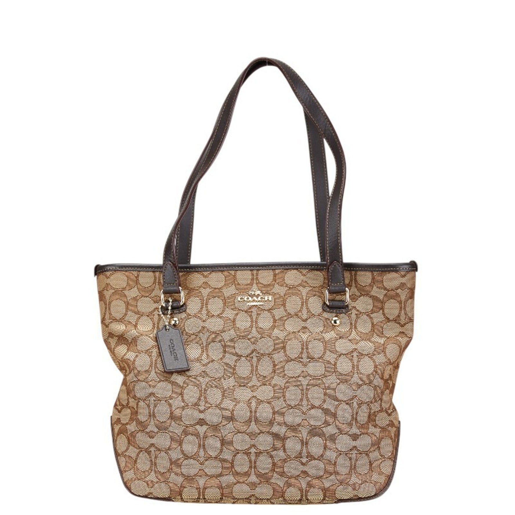 Coach Signature Handbag Tote Bag Canvas and Leather