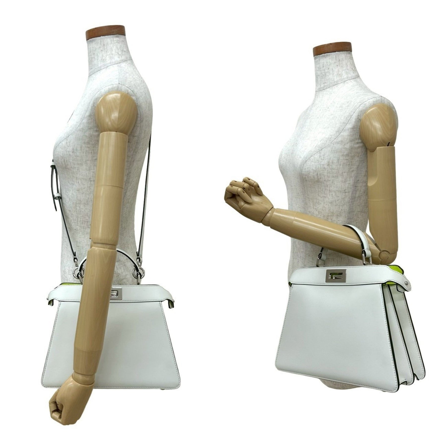 Unused, stored FENDI Peekaboo Iseeu small leather shoulder bag/handbag in