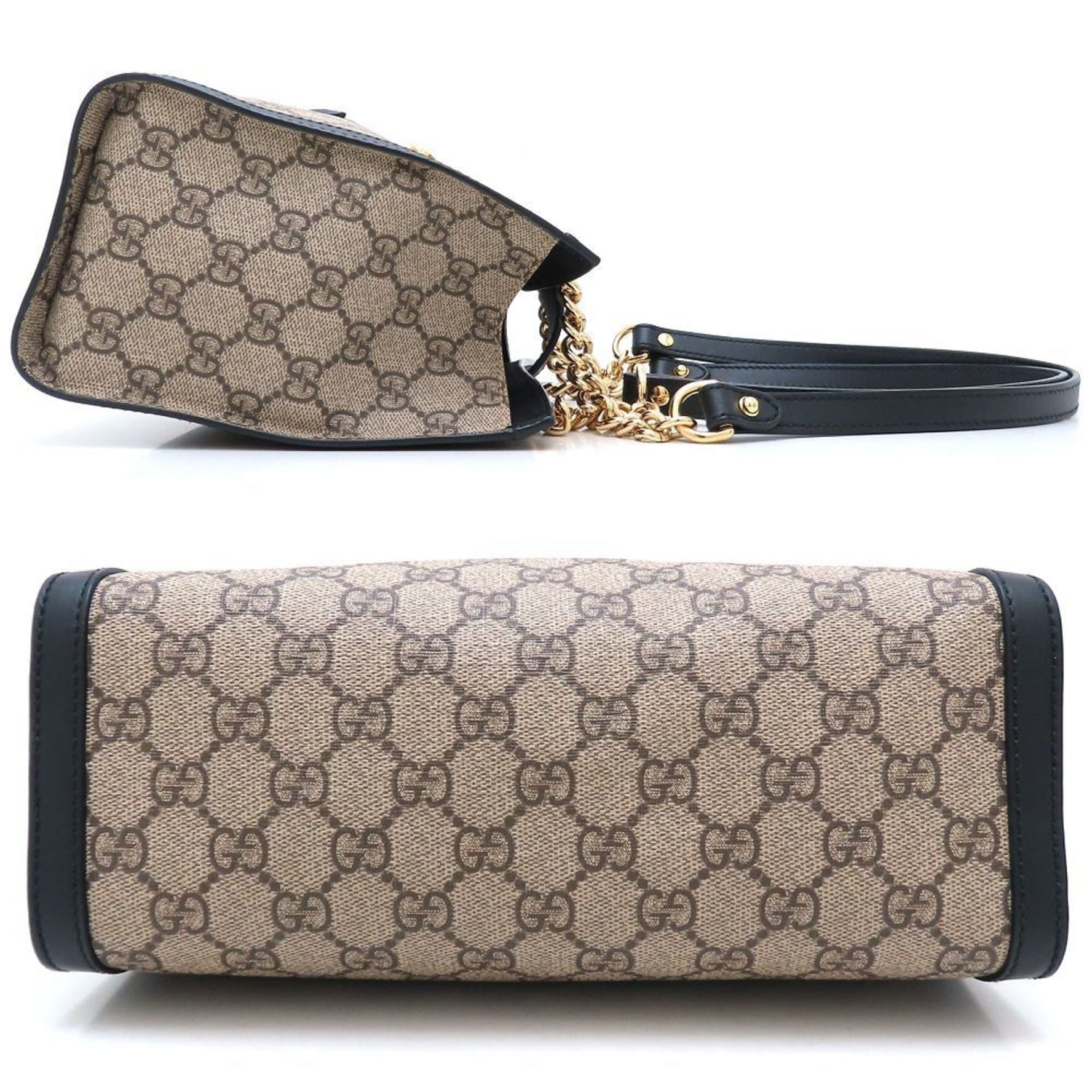 GUCCI Padlock Medium Tote Bag Shoulder in GG Supreme x Leather