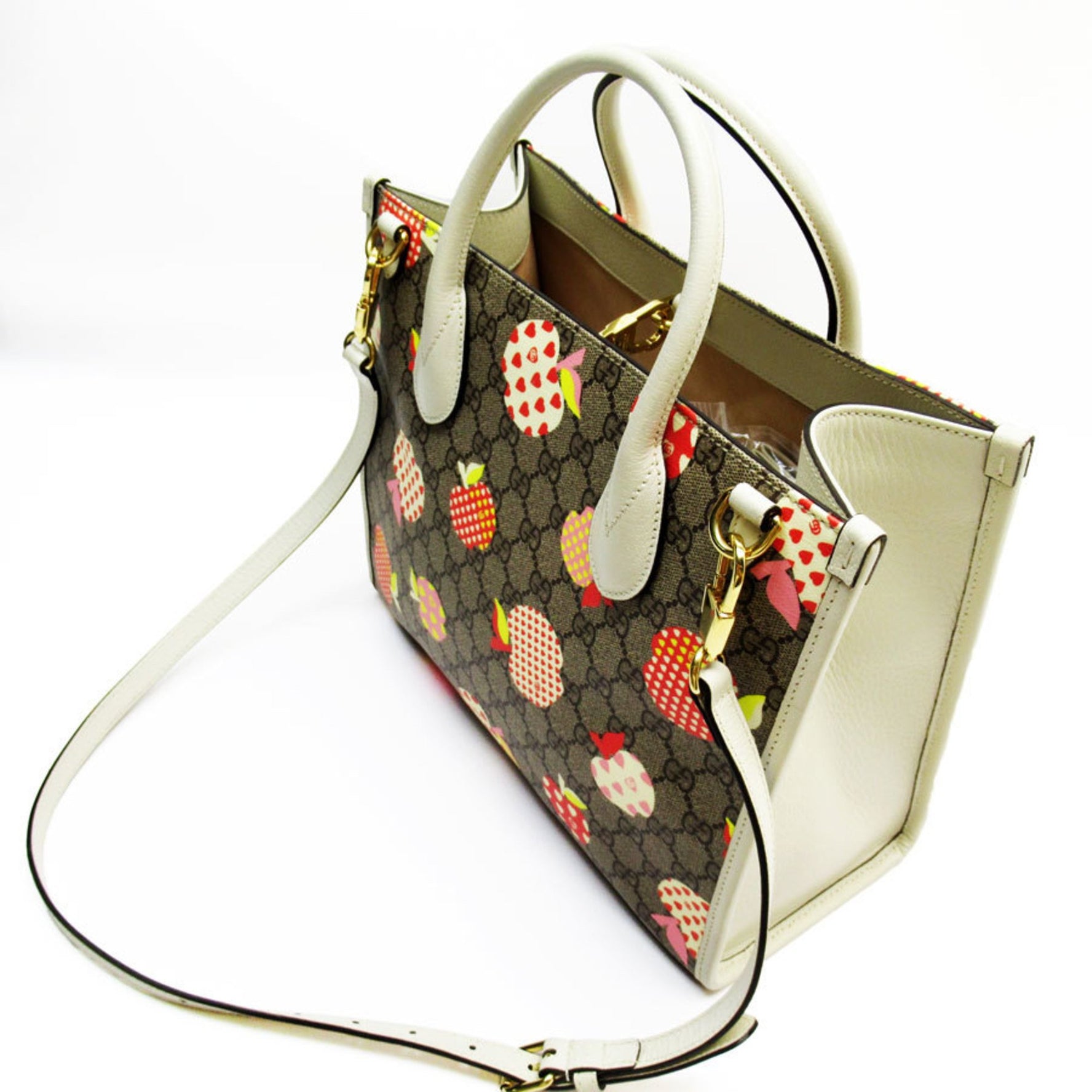GUCCI Handbag Shoulder Bag GG Supreme Canvas Leather Ivory x Brown Women's t19539a