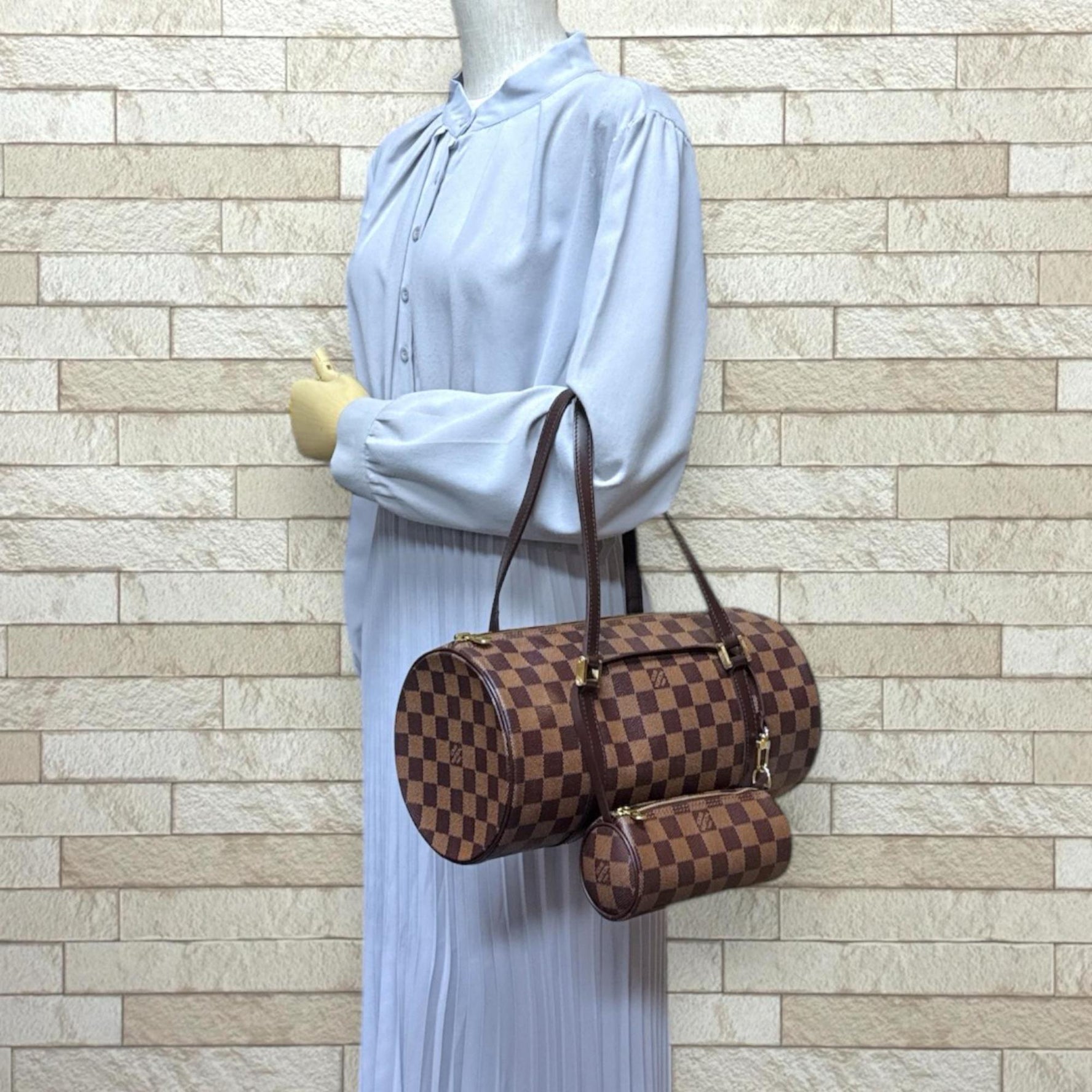 Louis Vuitton Papillon 30 Damier Handbag Canvas Brown LOUIS VUITTON