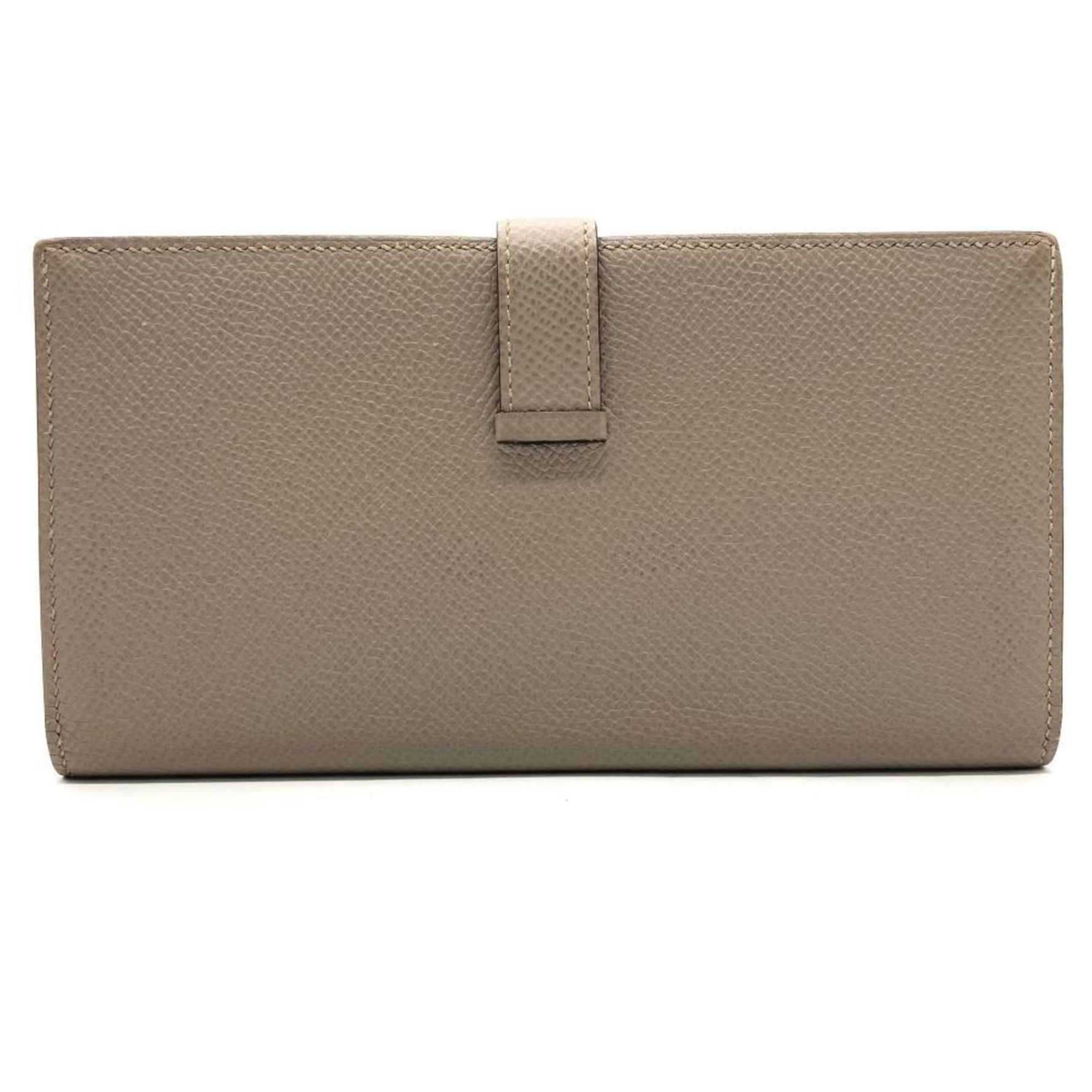 Hermes Bearn Soufflet Verso Long Wallet Veau Epsom C Stamp Gris Asphalt Blue Indigo