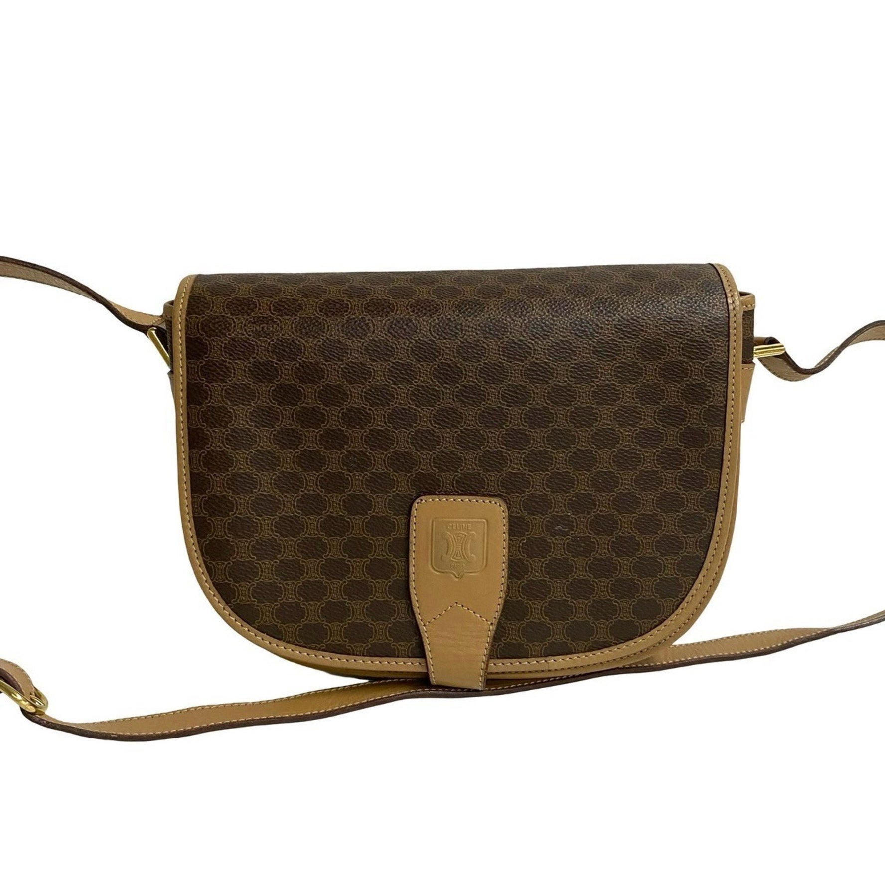 CELINE Macadam Vintage Blason Triomphe Leather Shoulder Bag/Pochette in (03397)