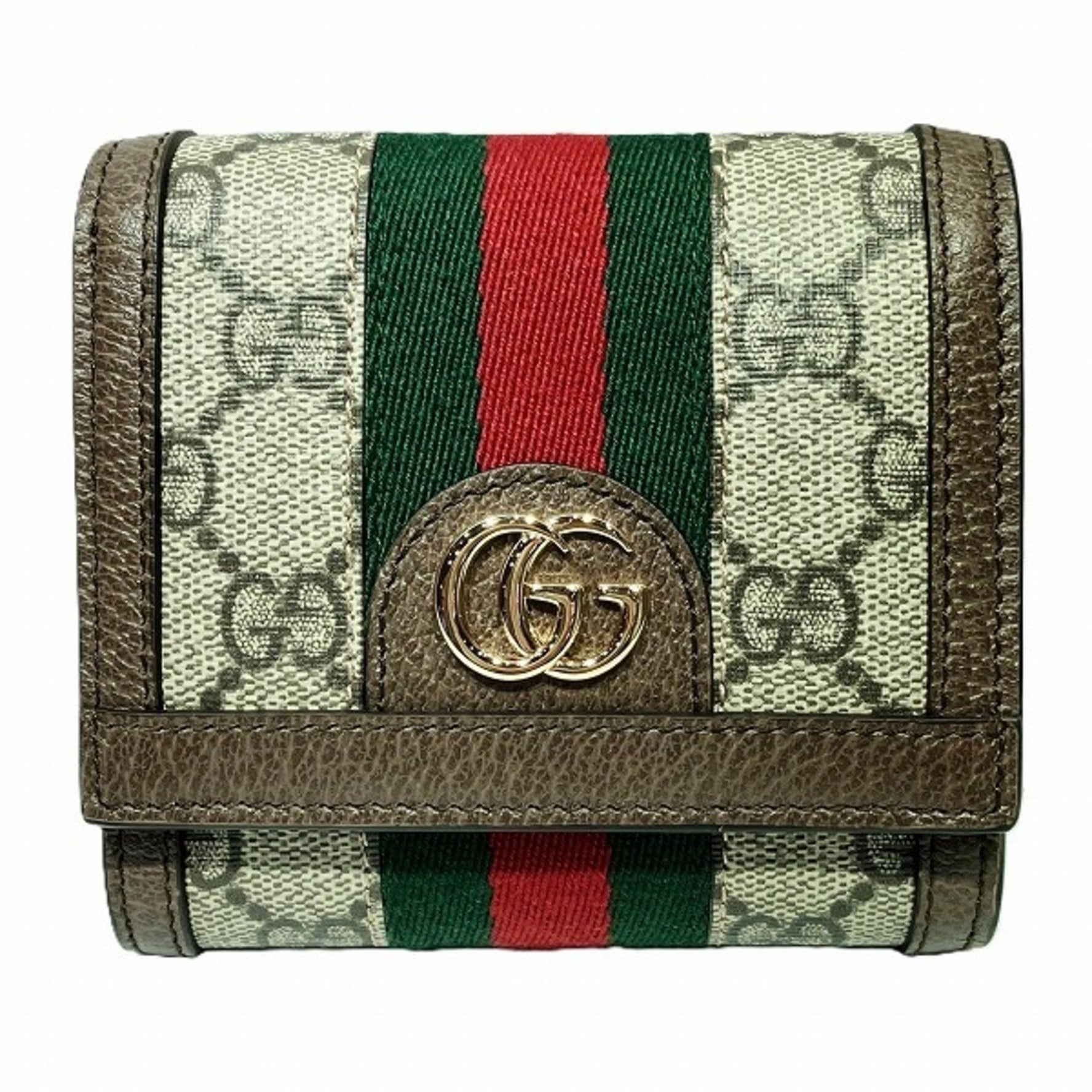 GUCCI Offdia Shelly Line GG Supreme Bi-fold Wallet for Women