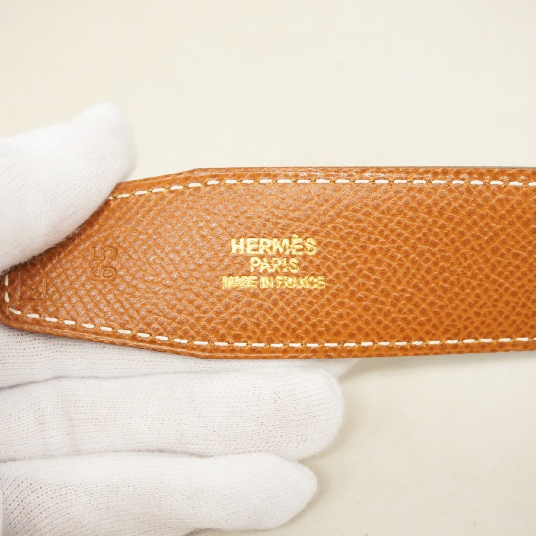 Hermes Hermès Constance Belt, Box Calf Leather, Black and Gold, A Stamp