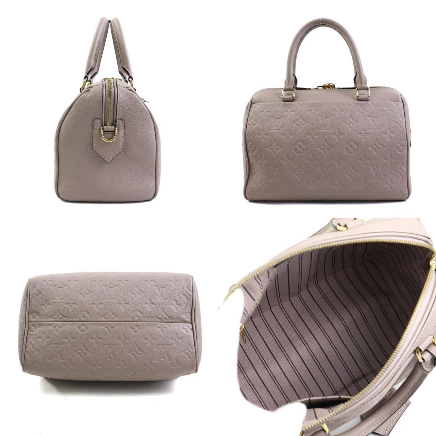 Louis Vuitton LOUIS VUITTON Handbag Shoulder Bag Monogram Empreinte Speedy Bandouliere 25 Gray Purple Gold Women's M44068 e59837i