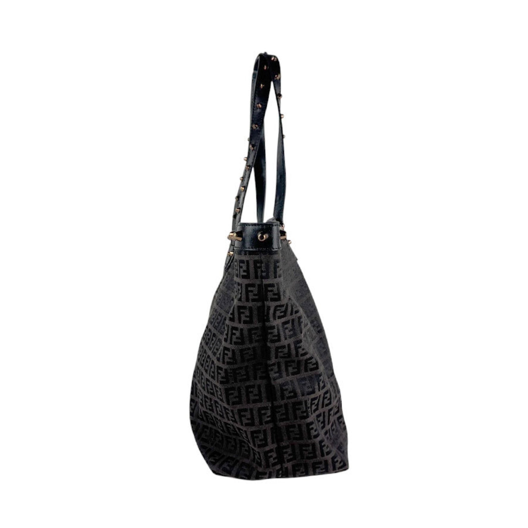 Fendi Zucchino Handbag in Nylon Canvas and Leather, Black Brown, for Men Women, z6520