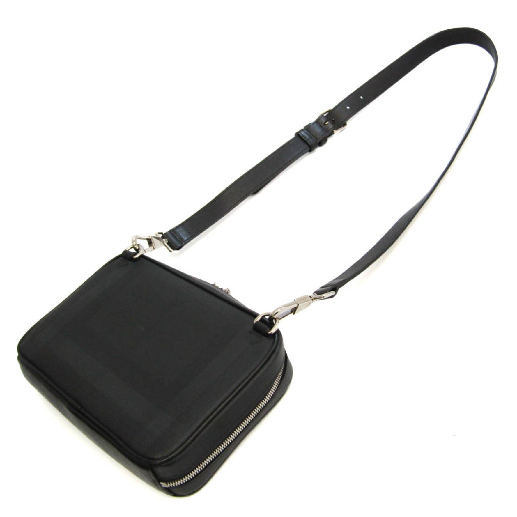 Burberry Women,Men Leather,PVC Shoulder Bag Black,Dark Gray