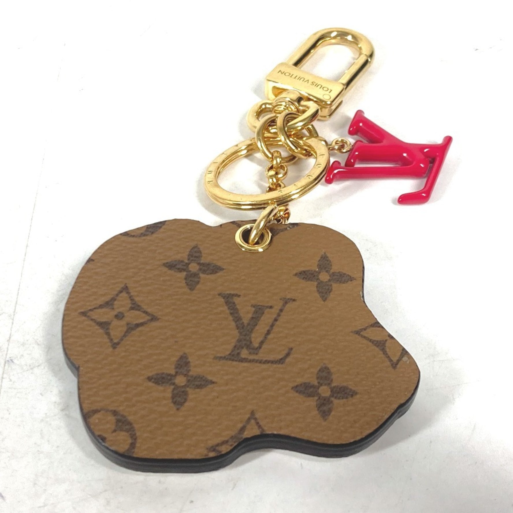 Louis Vuitton Dog Dalmatian Keychain Animogram Bag Charm Leather Men's White