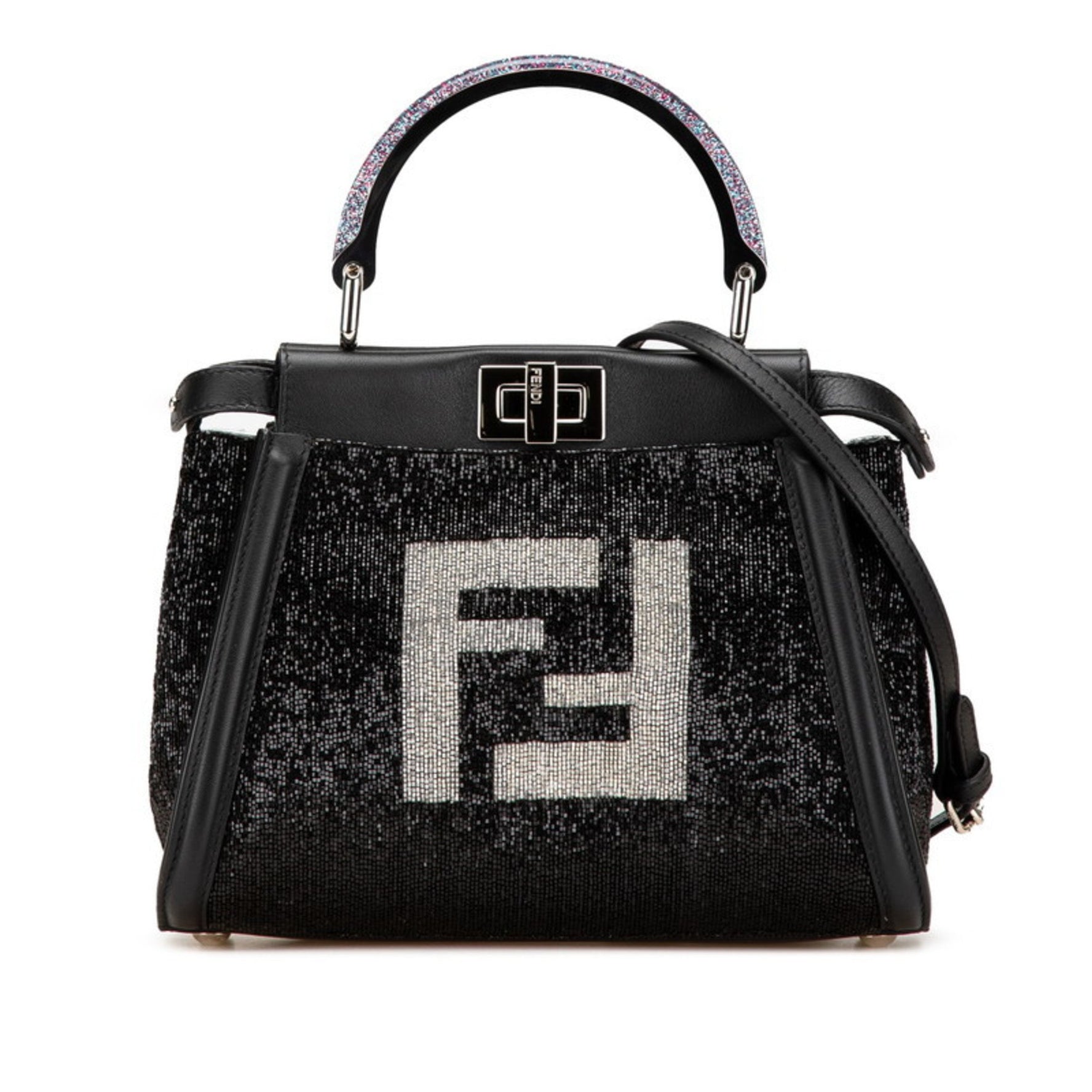 Fendi Mini Peekaboo Iconic Shoulder/Handbag, Beaded Leather