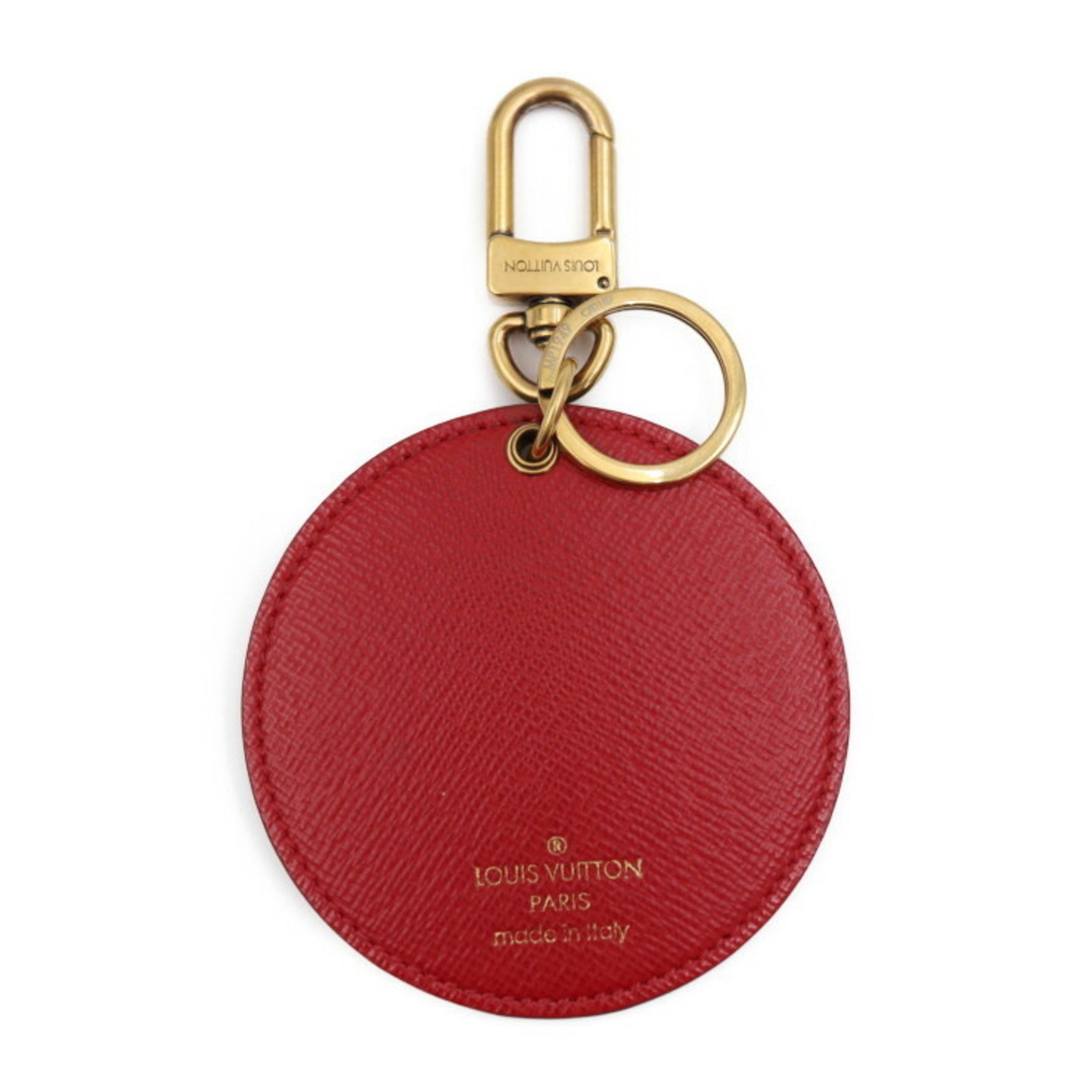 Louis Vuitton Portocle Illustre Keychain Monogram Canvas Leather Brown Red Gold Hardware Kansai Yamamoto Kabuki Keyring Bag Charm Vuitton